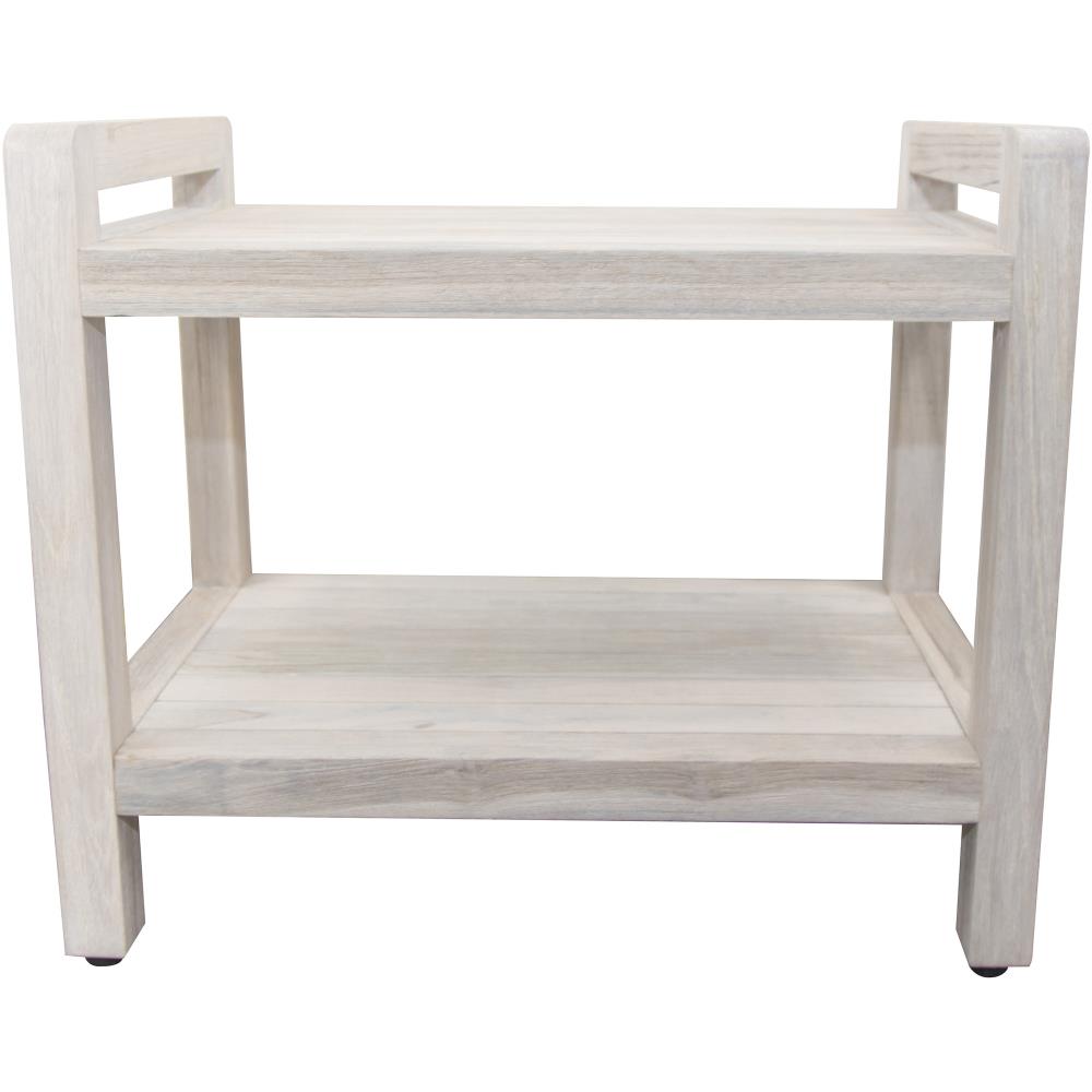 CoastalVogue ED1144 White Teak Freestanding Shower Chair