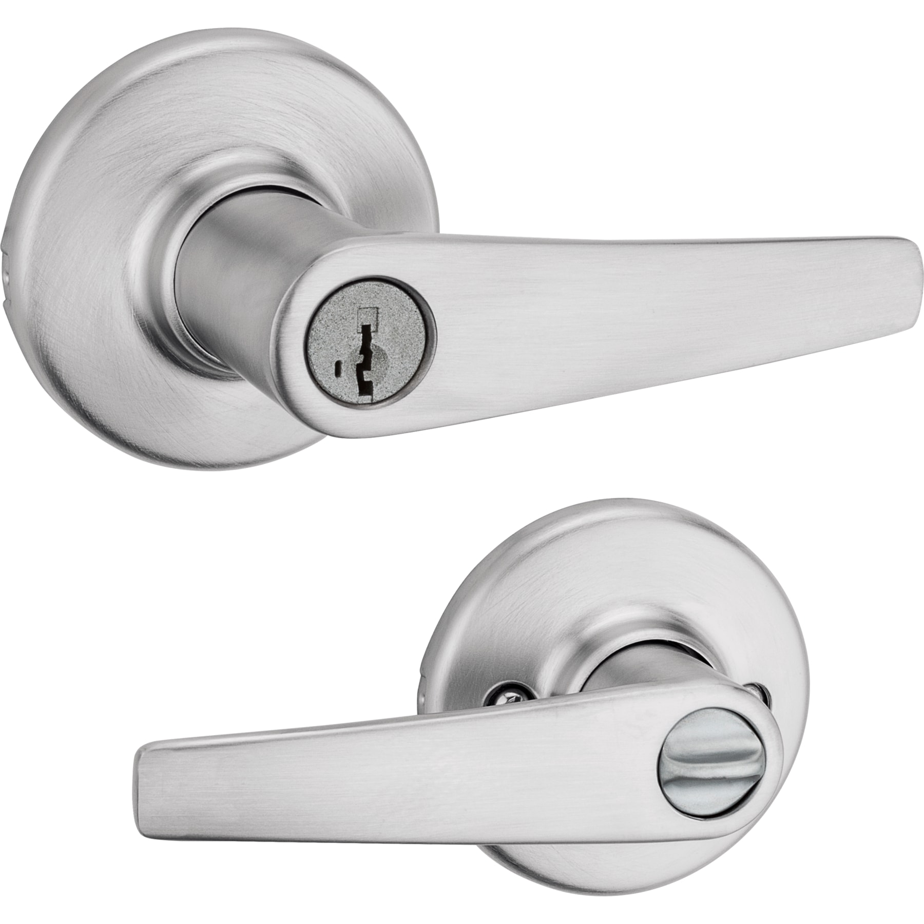 Kwikset Series Delta Satin Chrome Universal Interior Bed/Bath Privacy Door  Handle