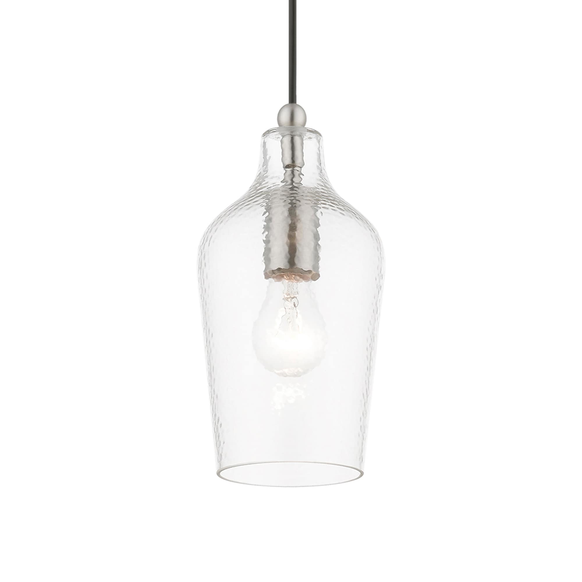 Avery Mini Jar Pendant Light in Brushed Nickel with Clear Glass