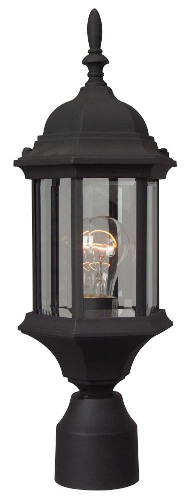 Craftmade Z295-TB Hex style 18.13-in Textured Matte Black Traditional Outdoor Light Post Lantern