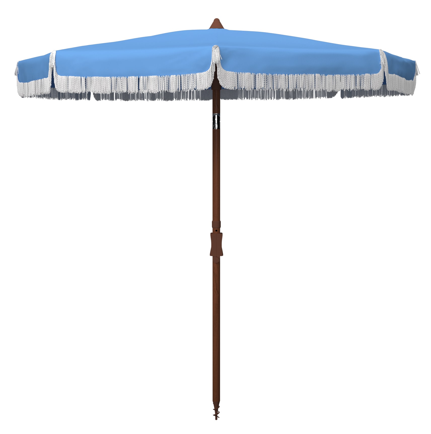 Safavieh PAT8500C 6.14-ft Aluminum Blue Push-button Tilt Garden Patio Umbrella