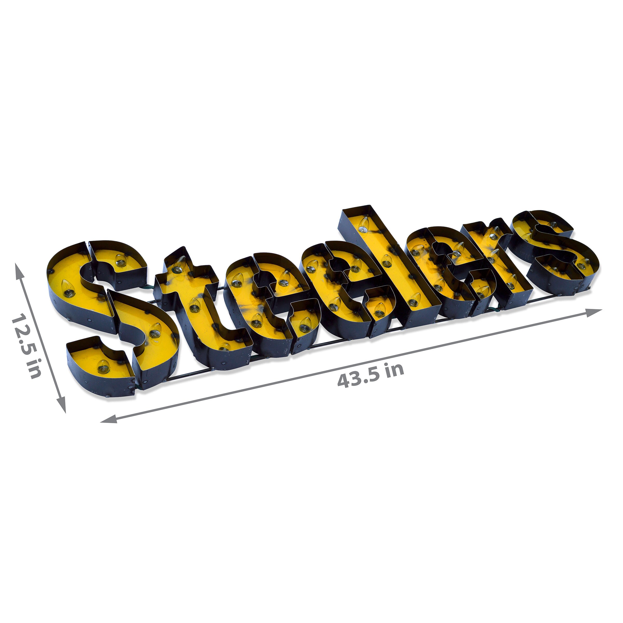 Pittsburgh Steelers Lighted Recycled Metal Sign For Sale | Billiards N More