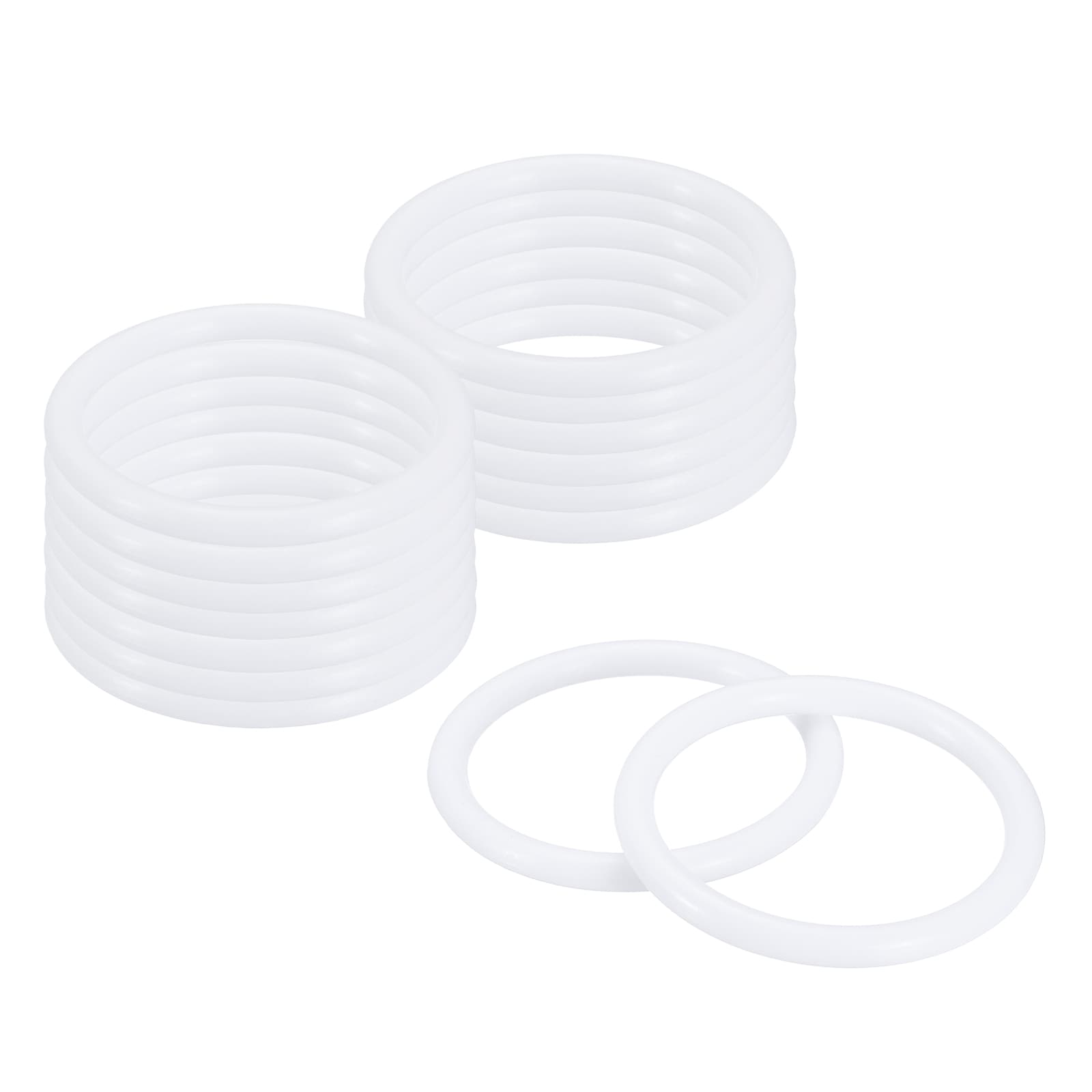 Unique Bargains 15pcs Dream Catcher Rings 2.4inch Plastic Macrame Wreath Floral Round Hoop Plastic Circle O Rings for DIY Crochet Craft Making Wedding Wreath Wall Hanging Decor White #S26050900UX3662