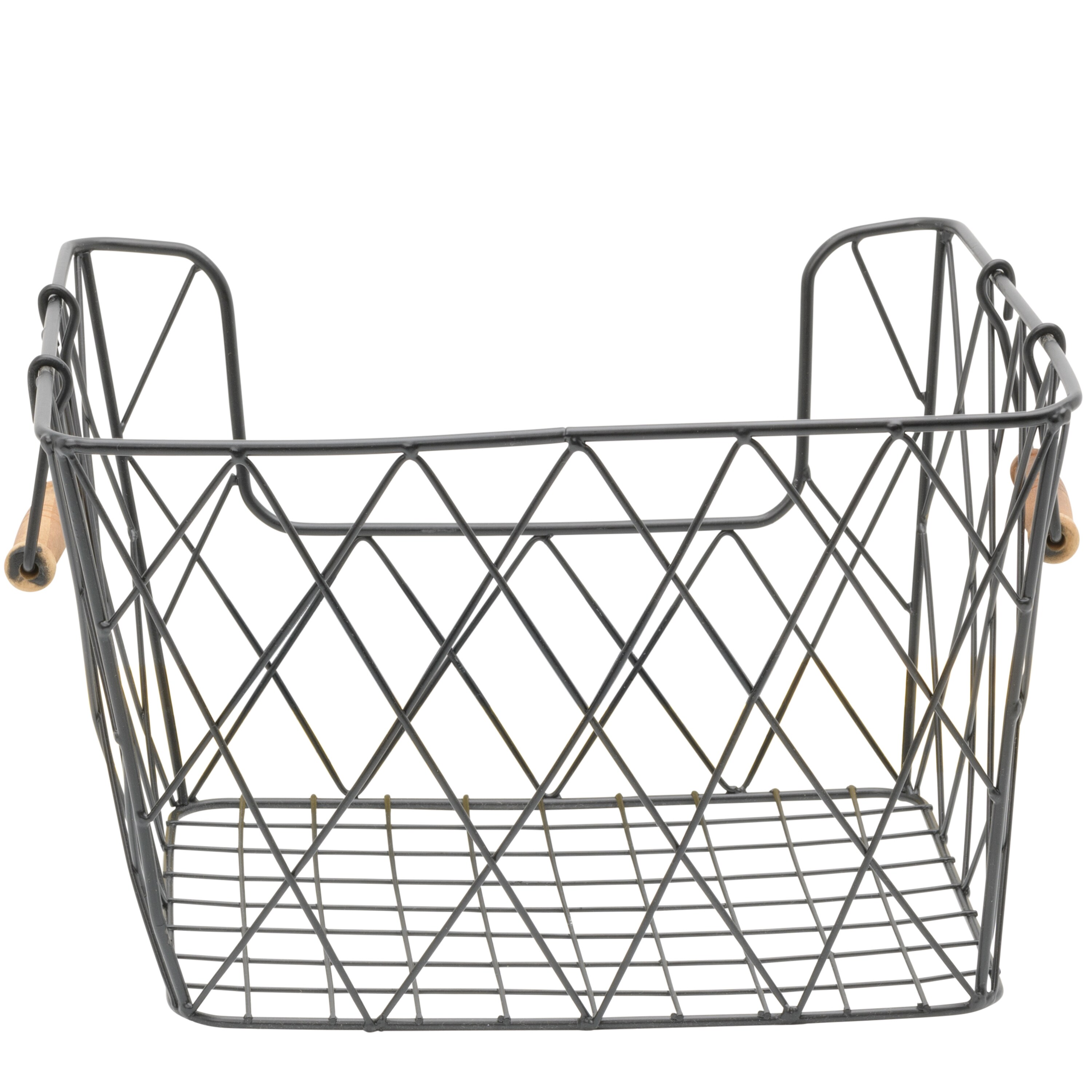 allen + roth (10.5-in W x 8-in H x 12.5-in D) Antique Grey Iron Basket ...