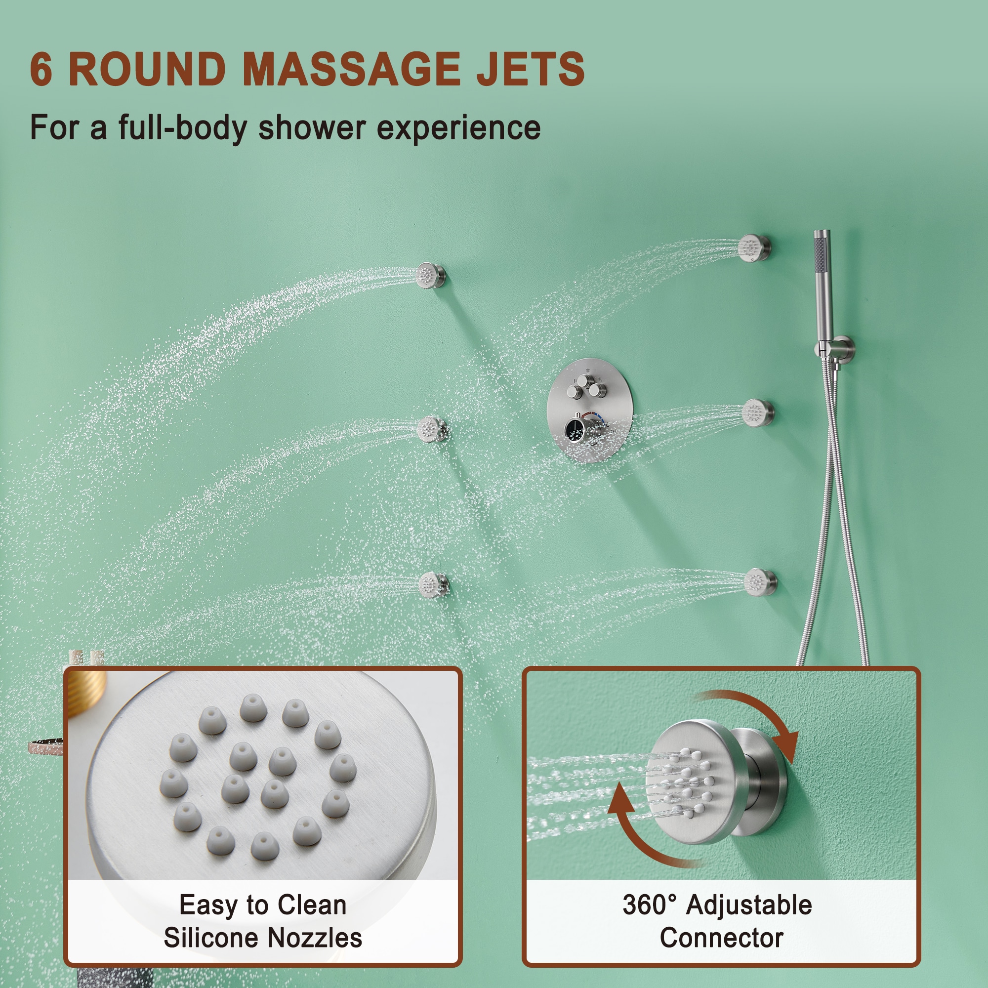 Mondawe WF6823-12BN Showerhead-Bar-Panels - View #5