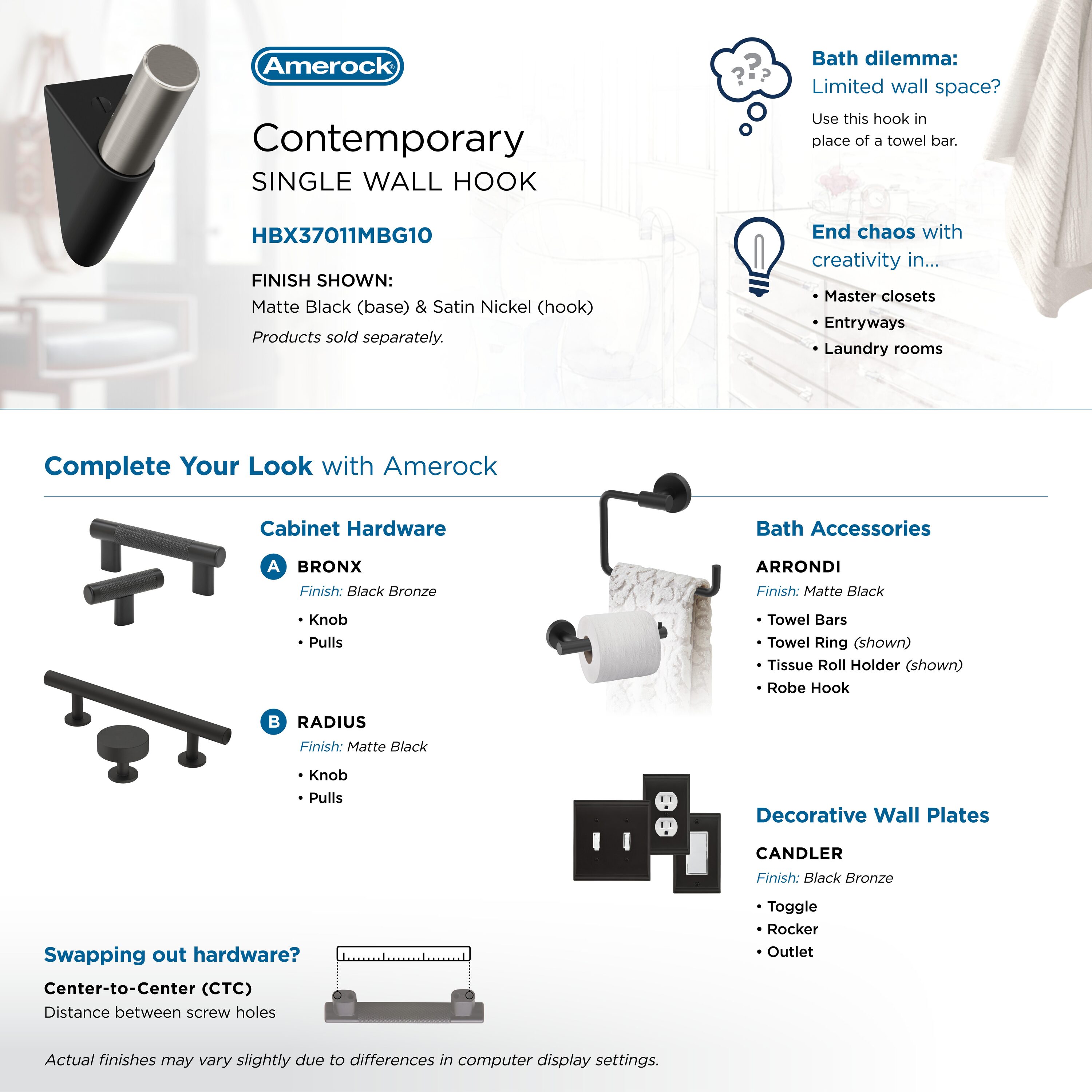 Amerock HBX37011MBG10 Decorative-Wall-Hooks - View #6