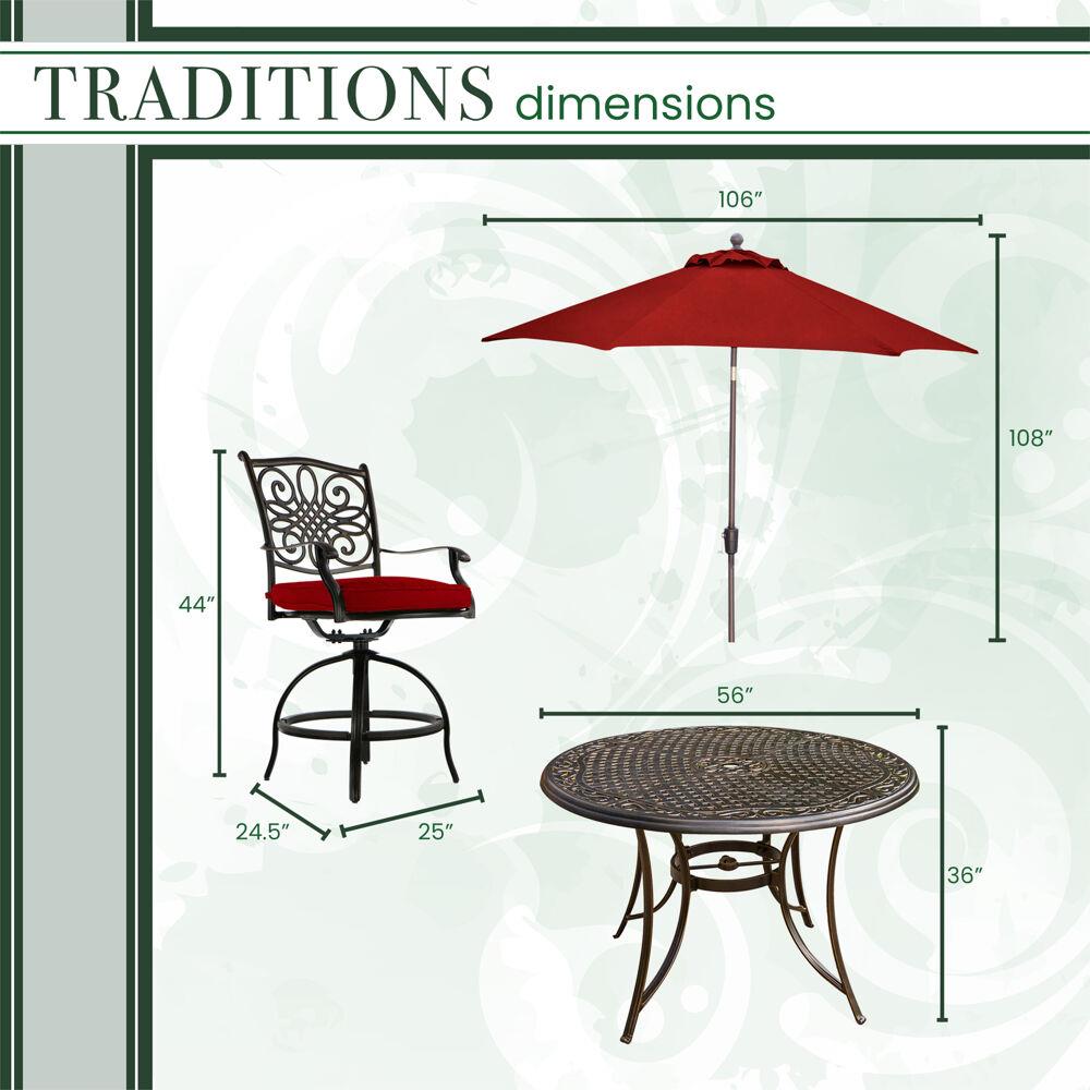 Hanover TRADDN5PCBR-SU-R Patio-Dining-Sets - View #3