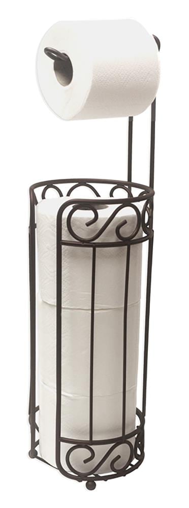 Home Basics Bronze Freestanding Single Post Toilet Paper Holder with Storage  in the Toilet Paper Holders department at