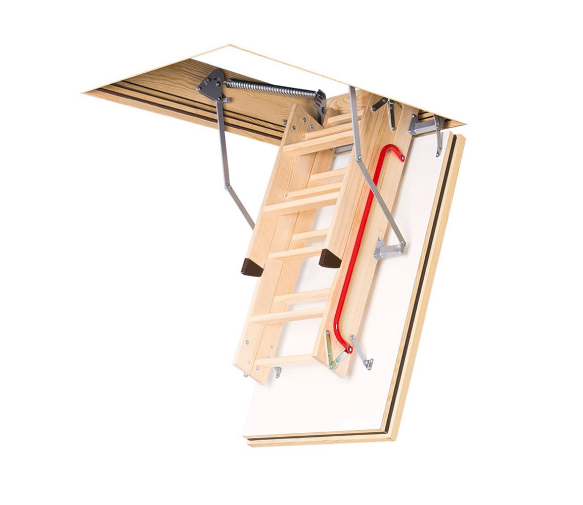 FAKRO Wood Folding Attic Ladder 7 95 Ft To 10 08 Ft Rough Opening 22   63840189 