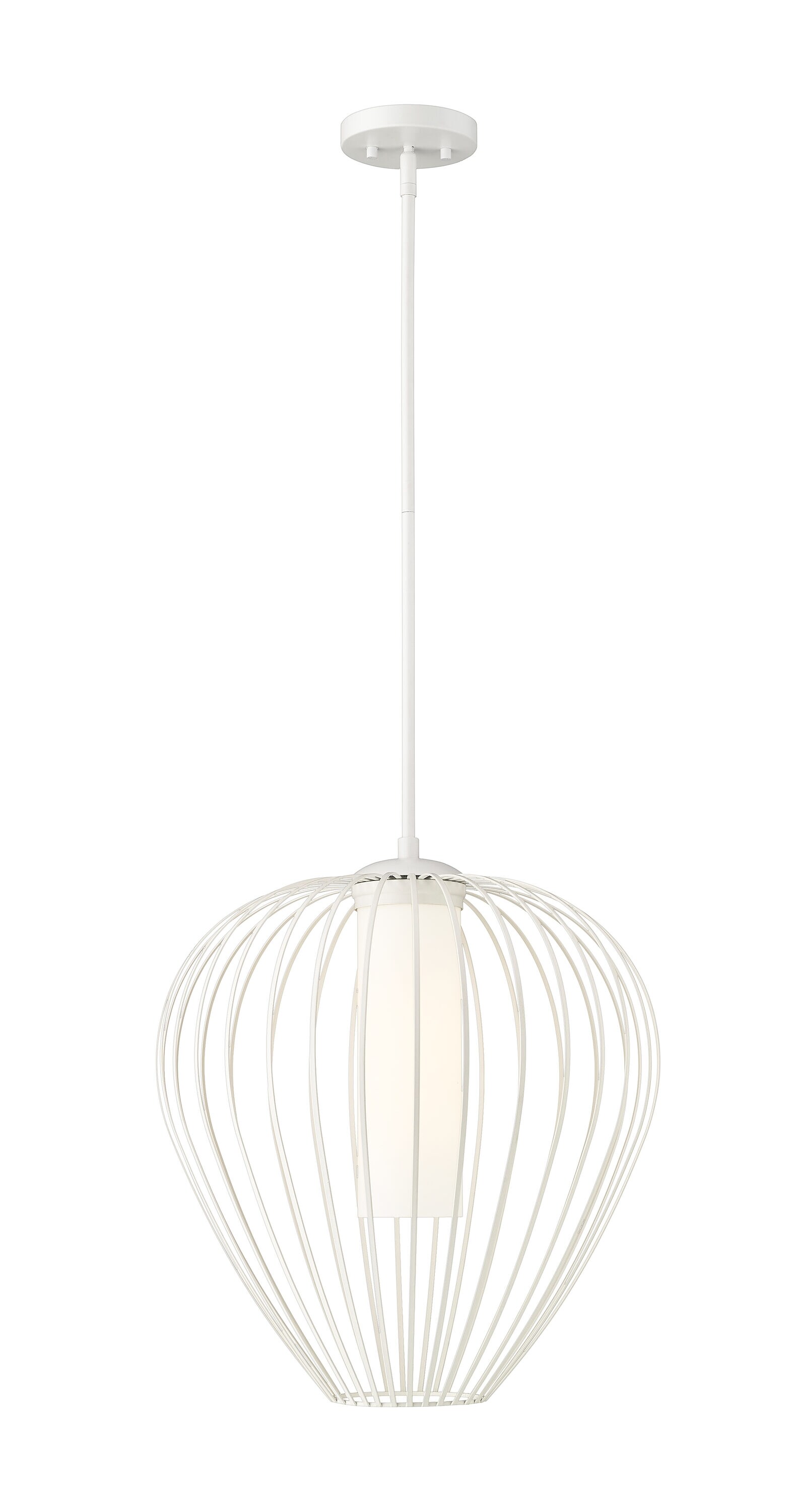 Z-Lite 7507-18TW Savanti 1 -Light Textured White Modern/contemporary Opal glass Bell Medium Hanging Pendant light