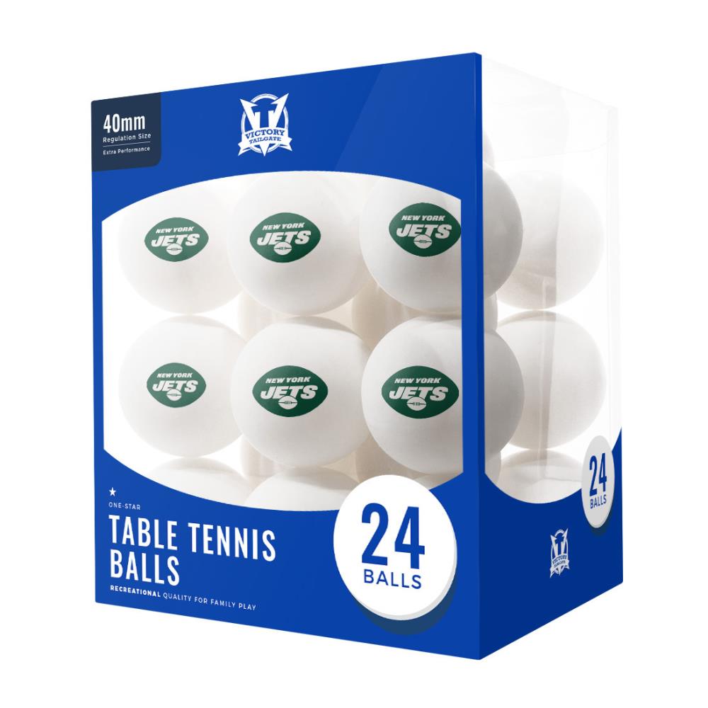 Victory Tailgate New York Jets NFL 24 Table Tennis Balls Logo Design at