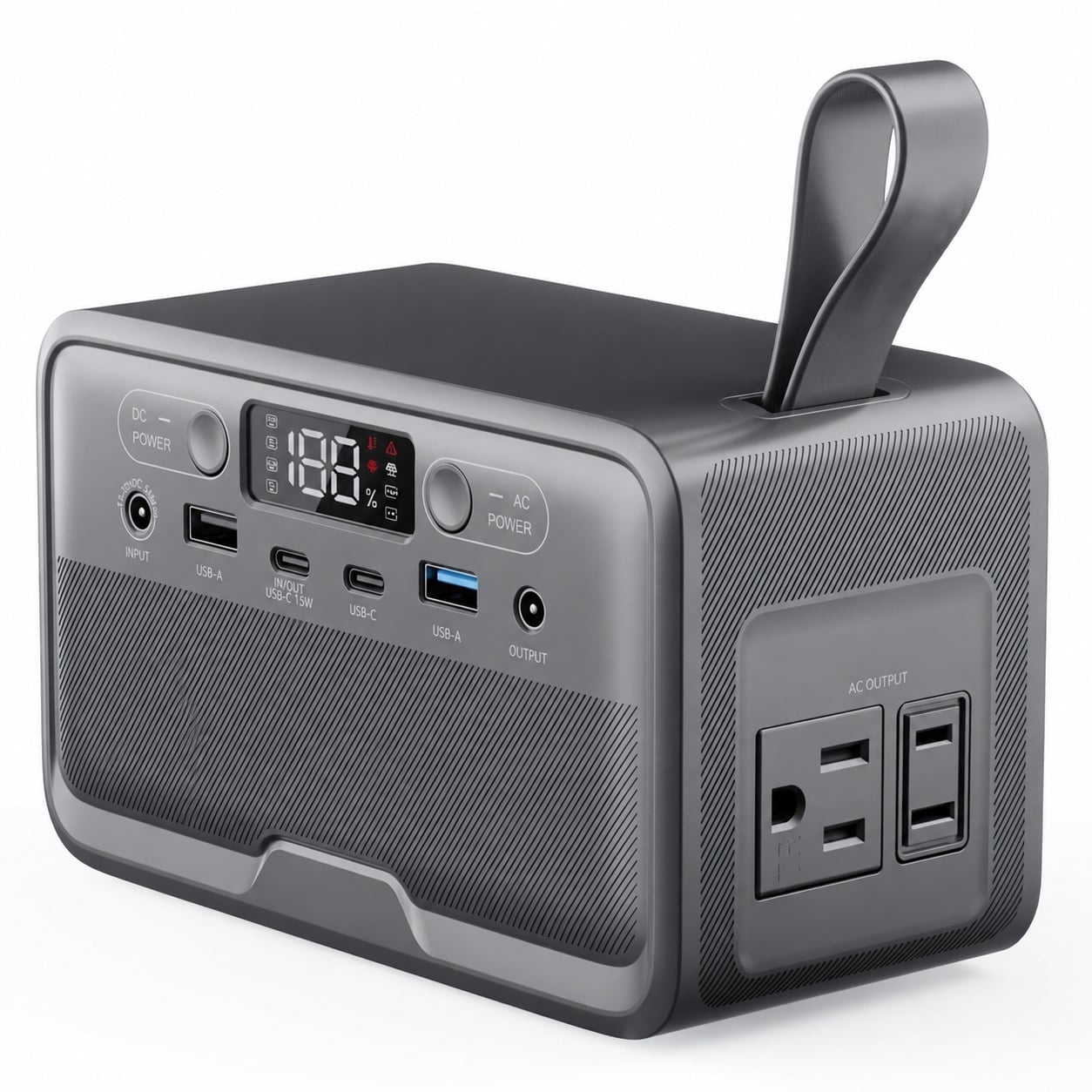 Misopily  Portable Power Station 300W Peak Solar Generator with AC Outlets USB C Fast Charging 7 Port Design for Emergency Camping Backpack LED