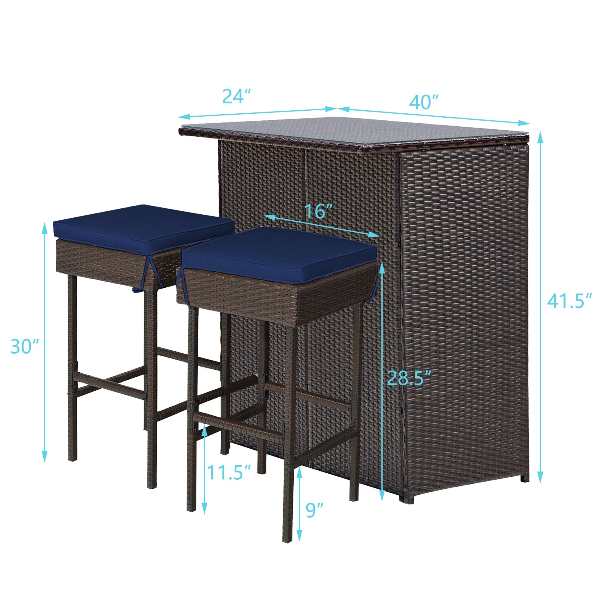 WELLFOR OUJ68745WH-NY Patio-Dining-Sets - View #2