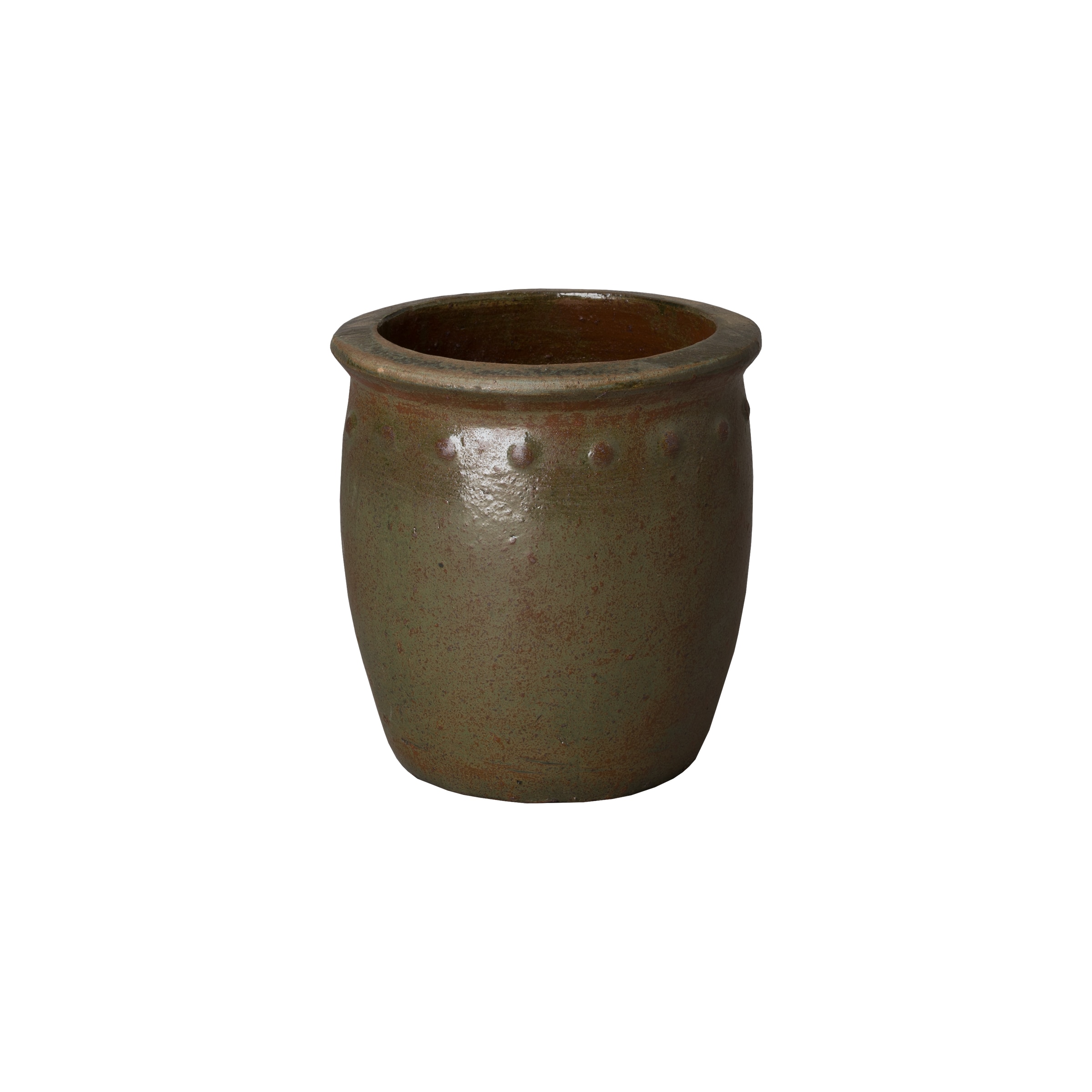 Emissary 12035GW-1 Round 11.0-in W x 11-in H x 11-in D Green Ceramic Indoor/Outdoor with Self Watering Planter
