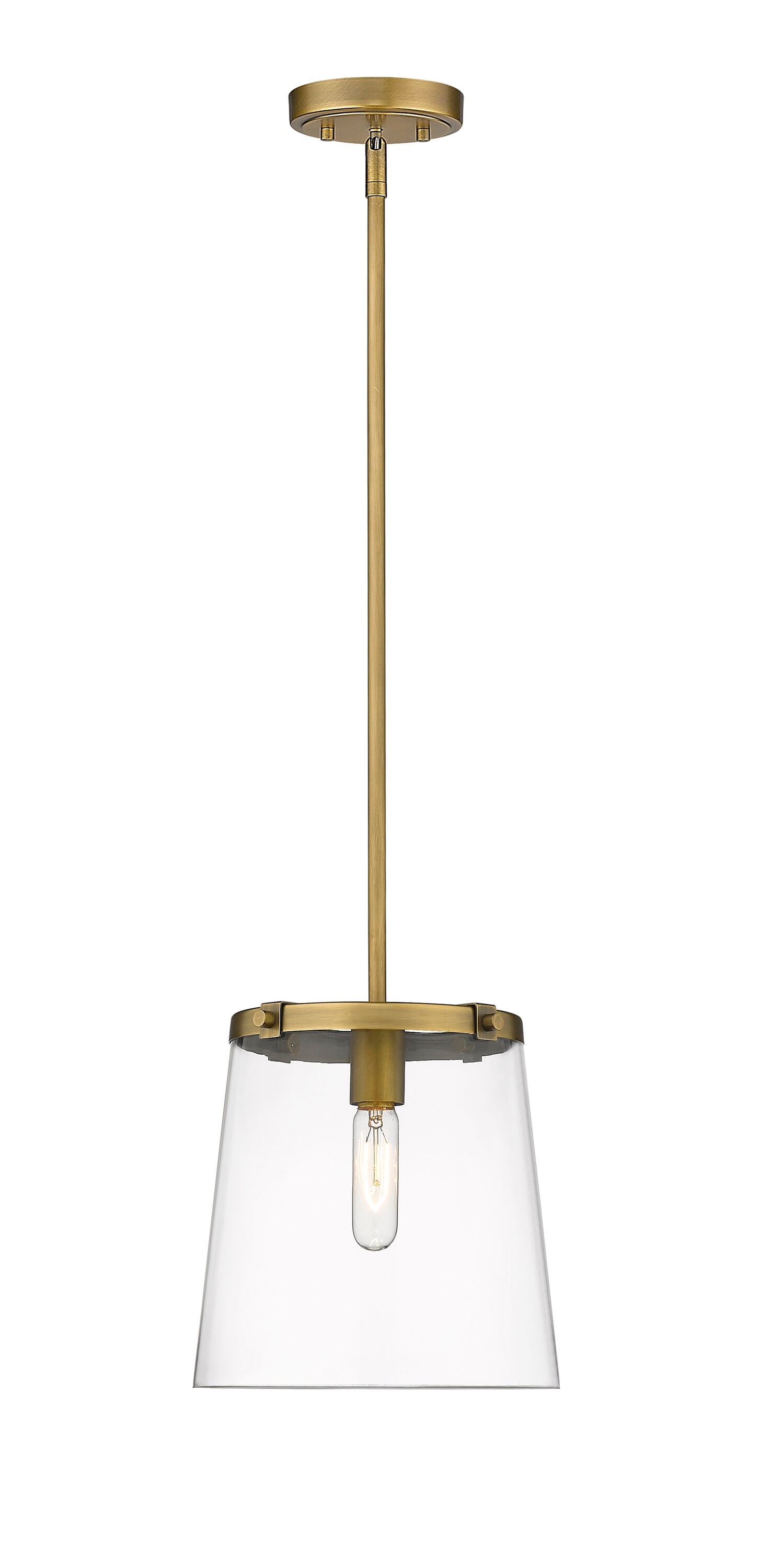Callista Rubbed Brass 10" Contemporary Pendant Light