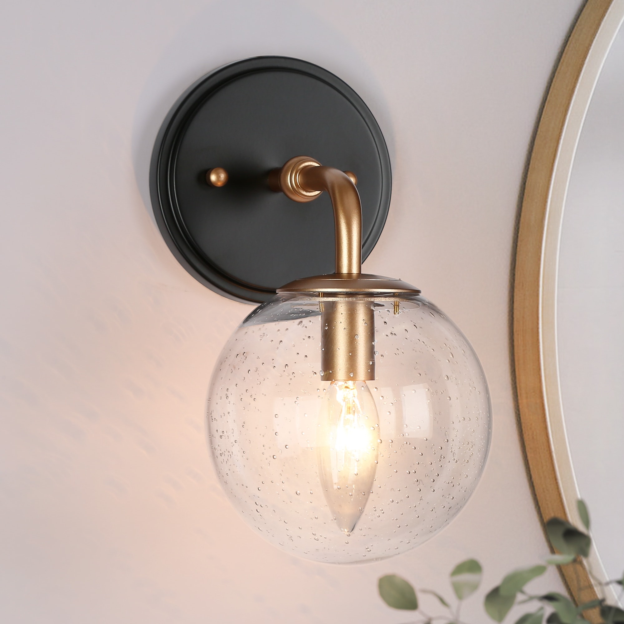 LNC LIVBFZJ4622N7C Cllenqy 5.5-in W 1 -Light Matte Gold Wall Sconce