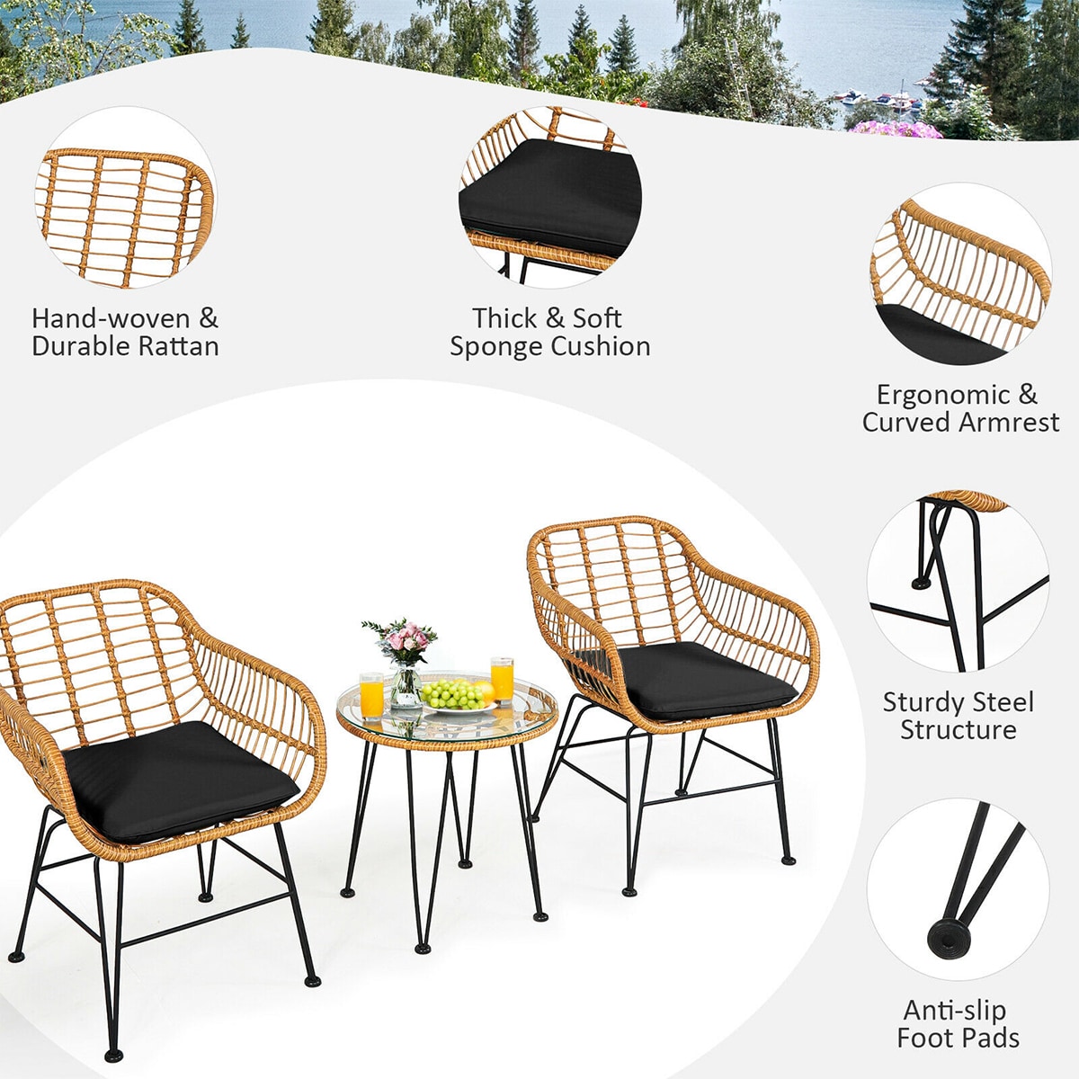 WELLFOR DOZN70839DK Patio-Conversation-Sets - View #4