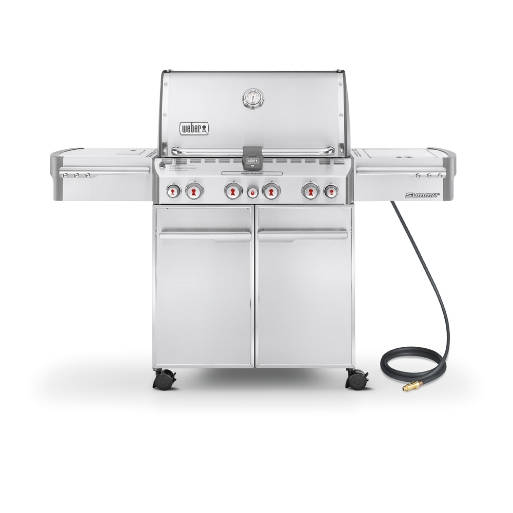 Weber Summit S-470 4-Burner Natural Gas Infrared Gas Grill with Side Burner with with Integrated Smoker in the Gas Grills department at Lowes.com