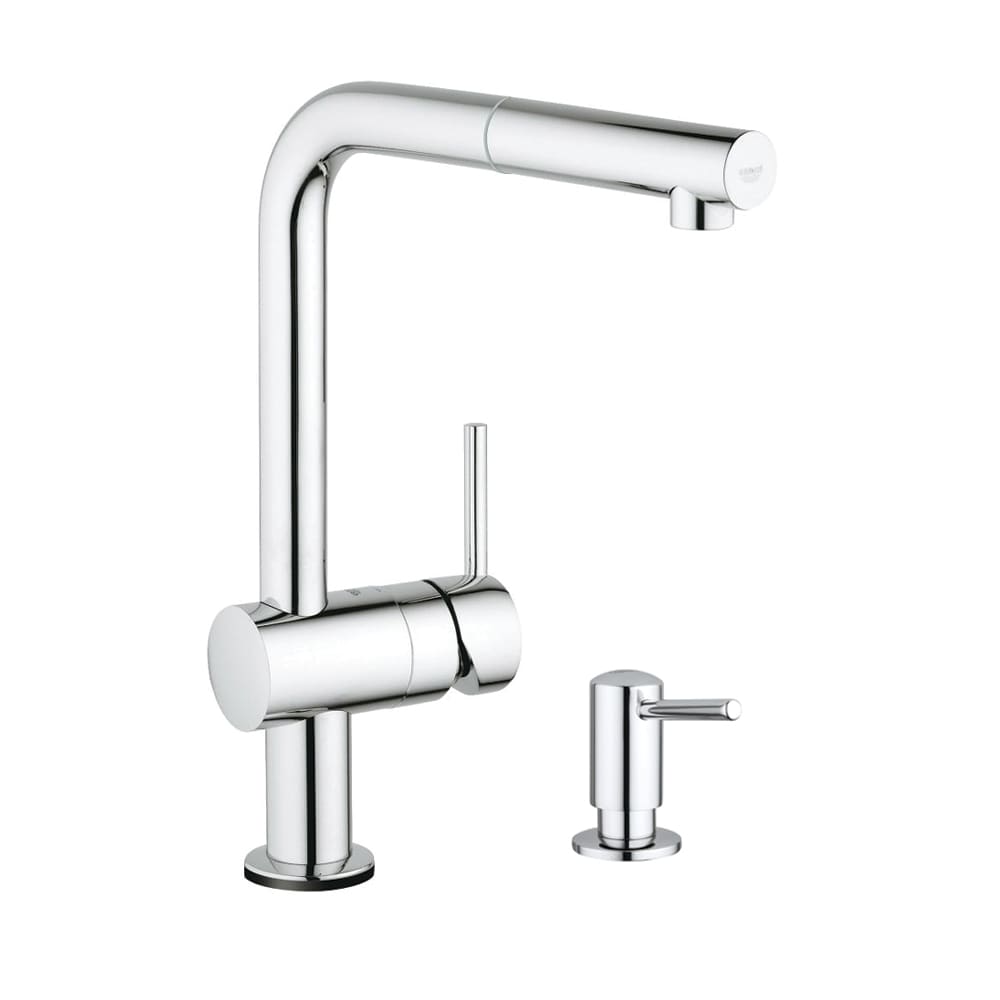 Minta Chrome Single Handle Pull-out Touch Kitchen Faucet with Soap Dispenser Included | - GROHE KKS-30218001