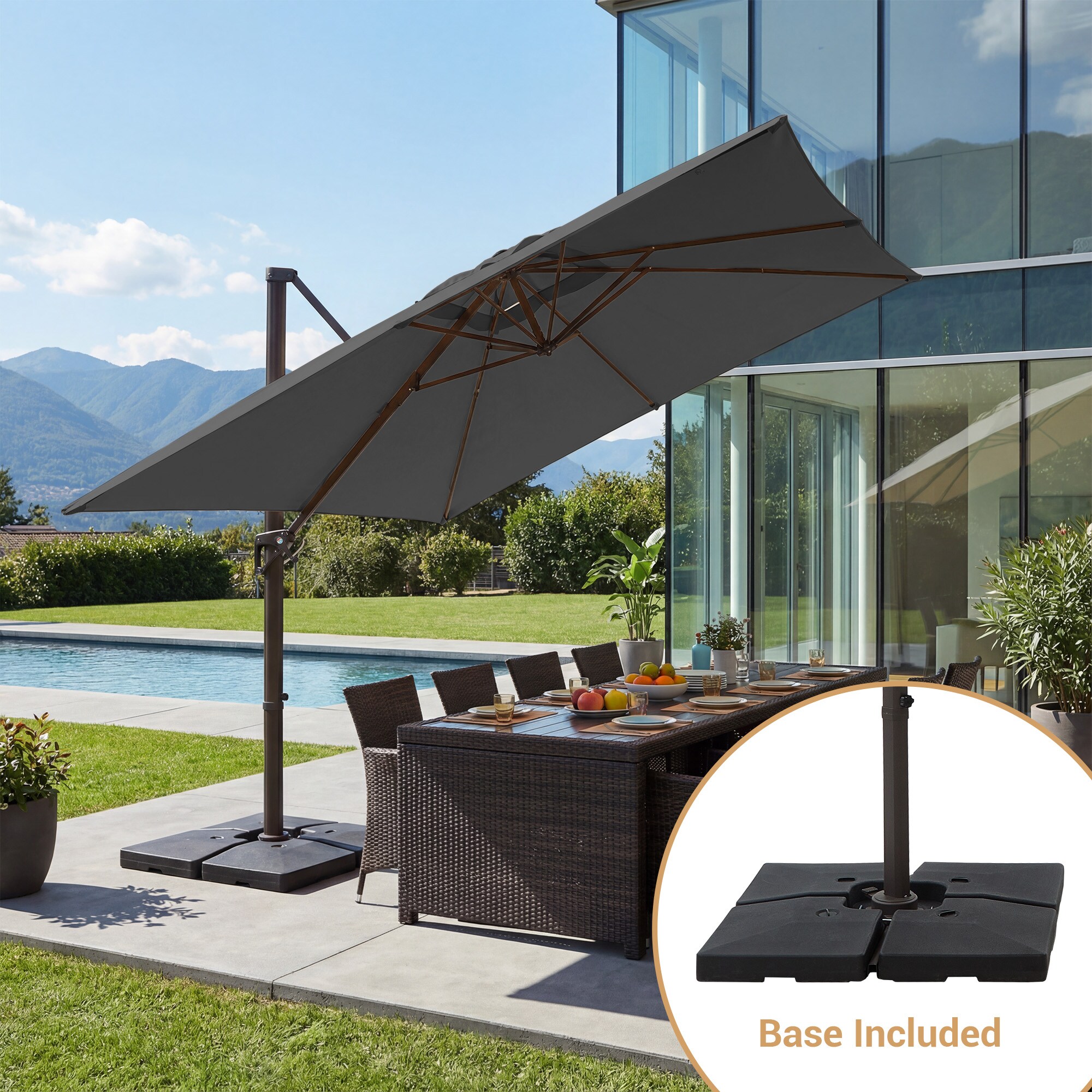 6 square patio umbrella Cannes 6' with Pulley Lift (additional colors available) TRAVEL COLLECTION Cool off the porch Color:Straight SCORPION HELMETS X CONCRETE