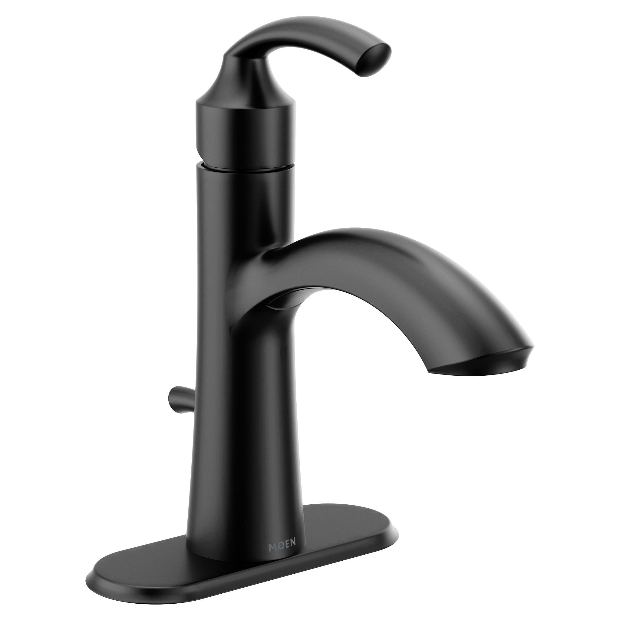 Moen Glyde Matte Black 1-handle Single Hole Mid-arc Bathroom Sink ...