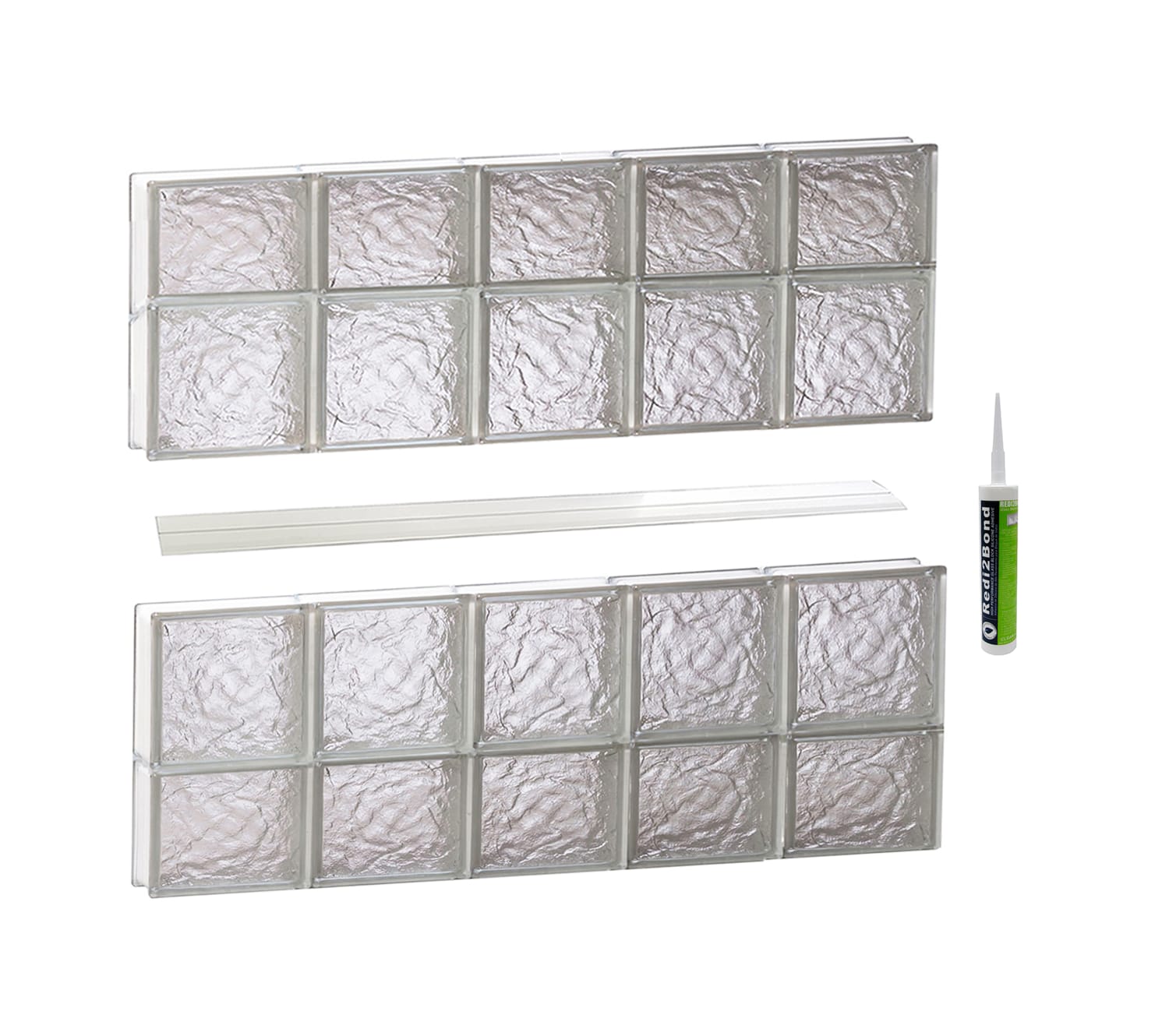REDI2SET S4028IS Ice Glass 38-3/4-in x 27-in Frameless Replacement Glass Block Window