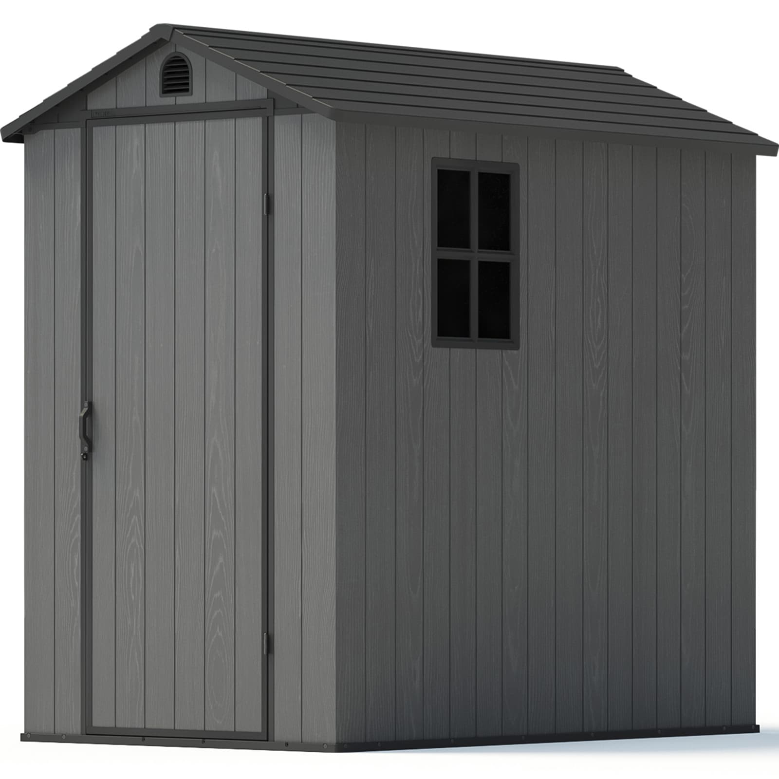 Patiowell WES-0383A-DGY 4-ft x 6-ft FIt-it Black Gable Resin Storage Shed (Floor Included)