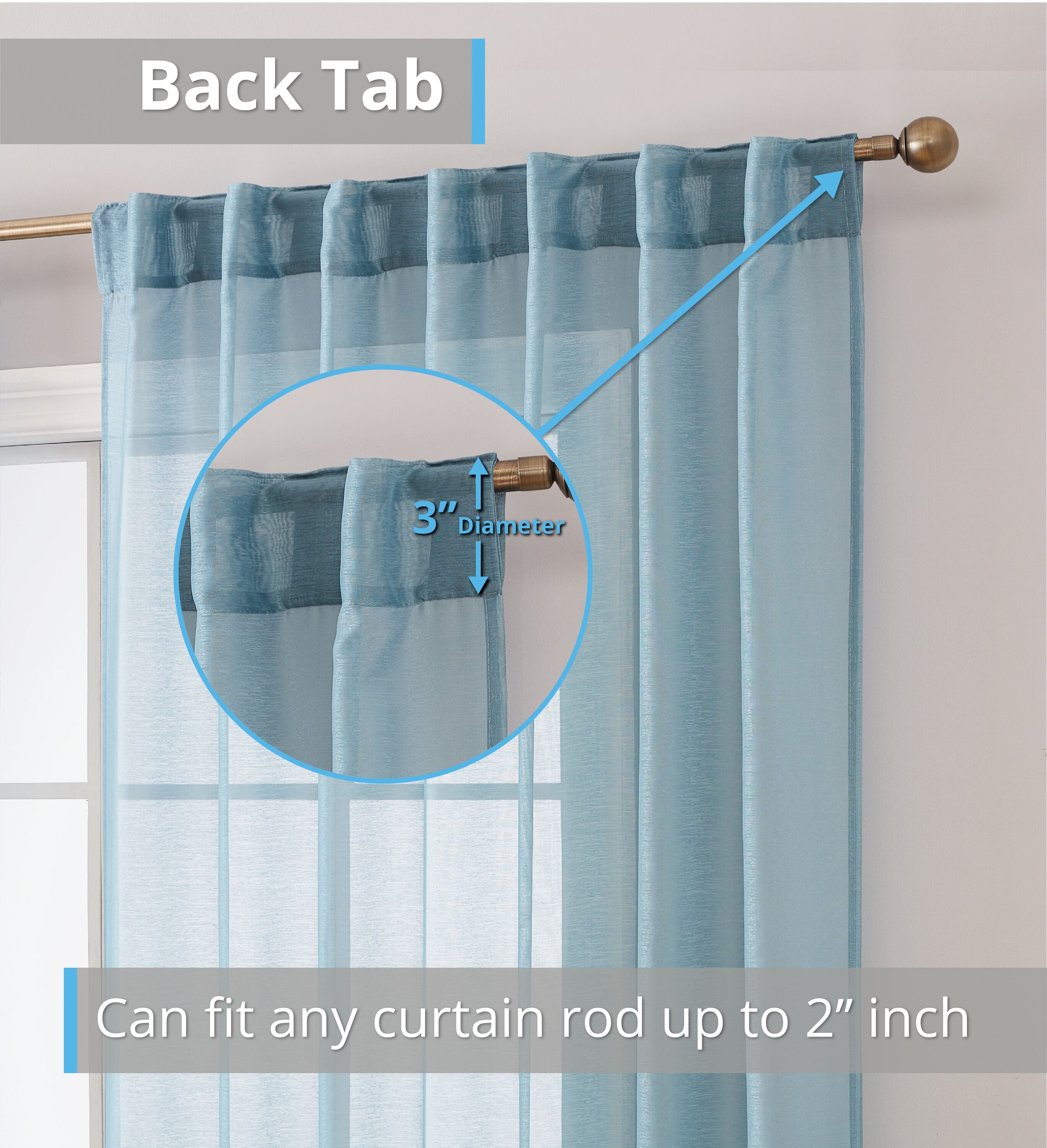 HLC.me LAURN-BTRP-84-DUSTY curtains - View #2