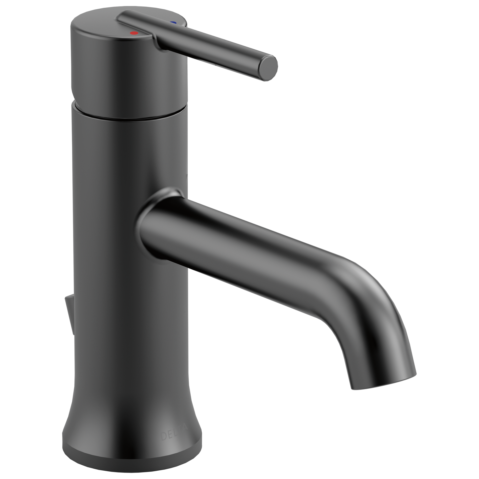 Delta 559LF-BLMPU Trinsic Matte Black 4-in centerset 1-handle WaterSense Mid-arc Residential Handle Bathroom Sink Faucet with Drain with Deck Plate