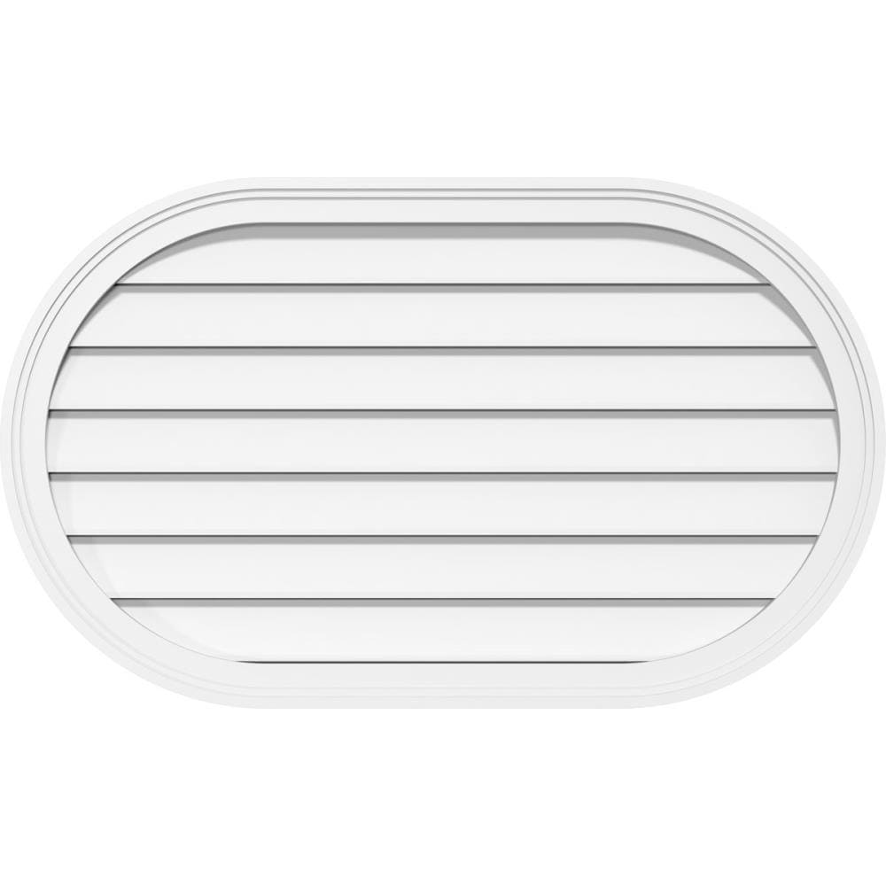 Ekena Millwork GVPRE30X2002SF 30-Inches x 20-Inches Off-white Oval PVC Gable Louver Vent