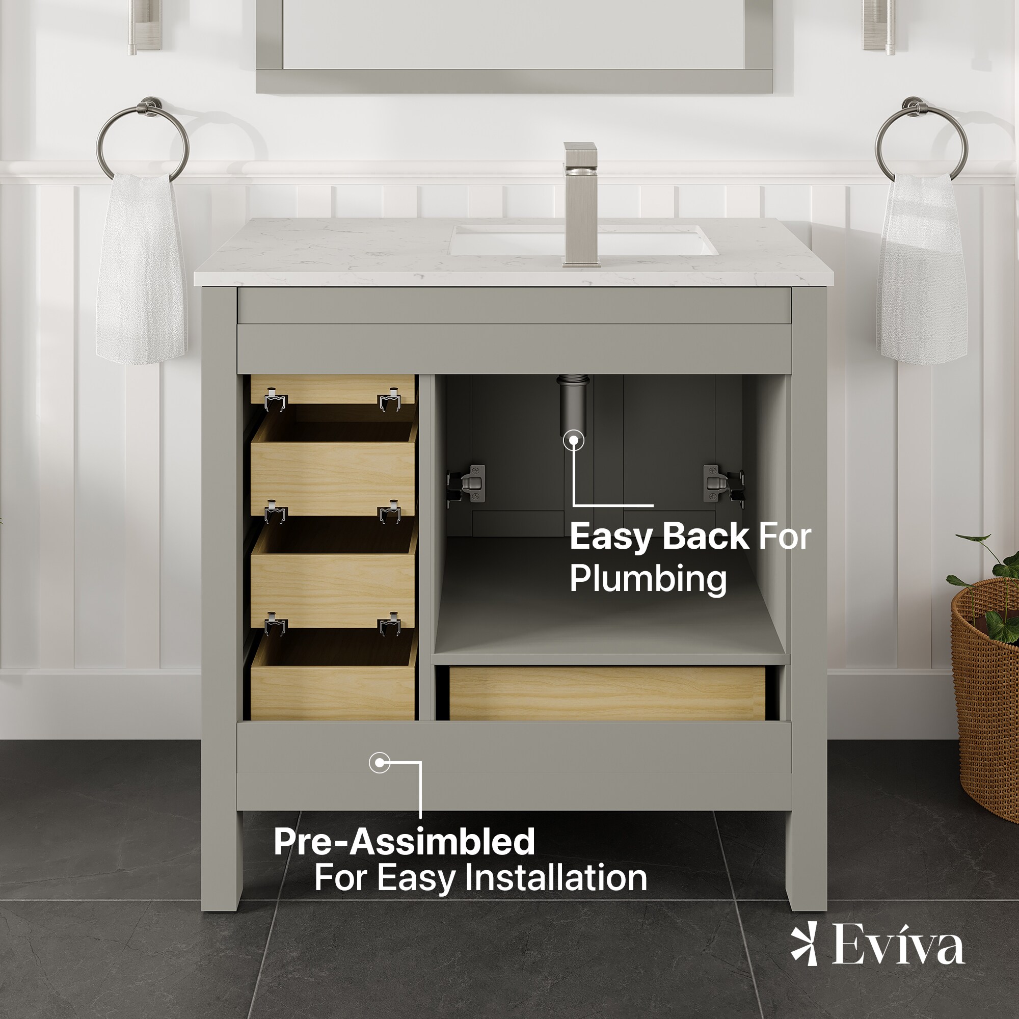 Eviva TVN414-36X18GR-Q Bath-Vanity-Combo - View #6