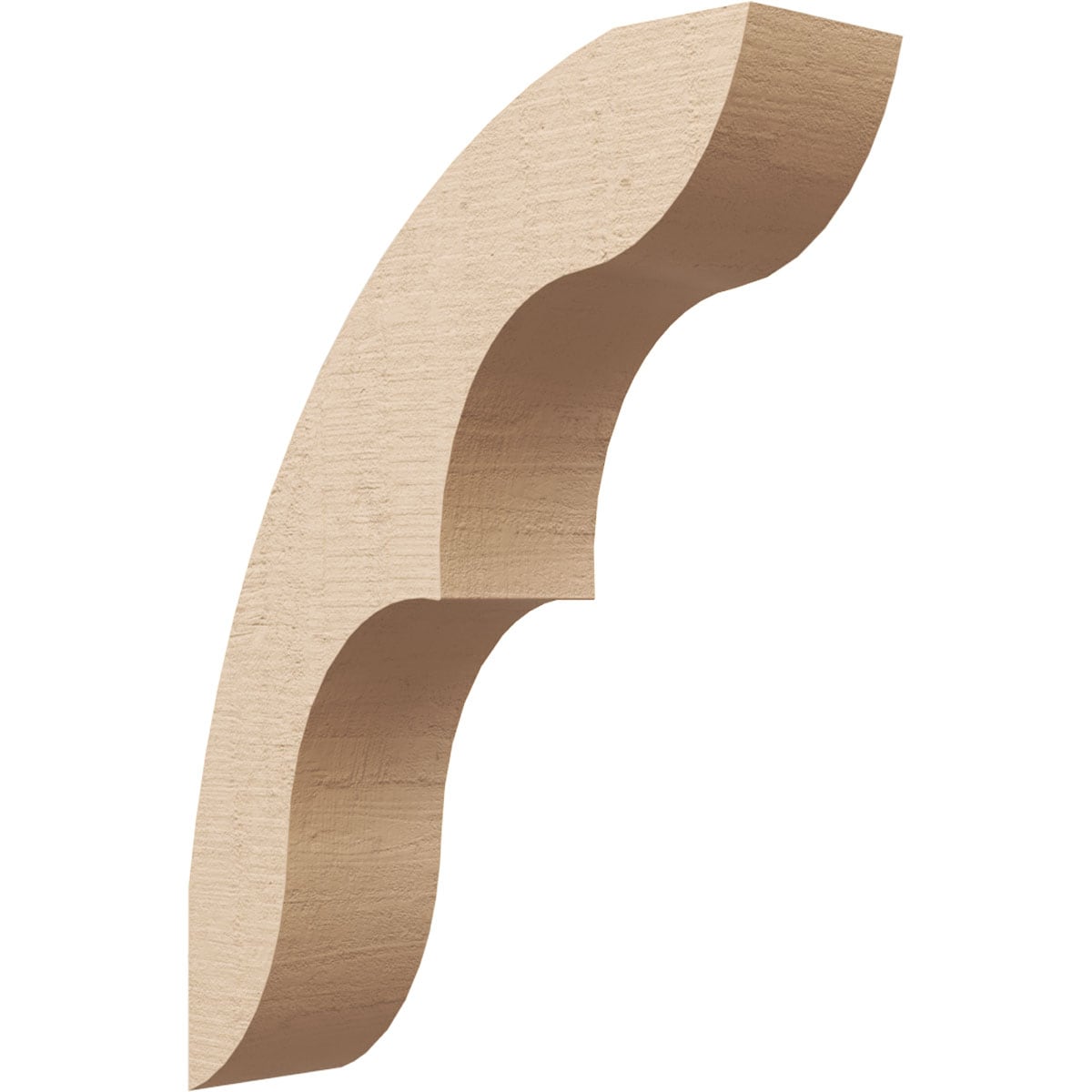 Ekena Millwork BRCUR05X18X24OZKRCPR 5-in x 24-in x 18-in Primed Urethane Ozark Rough Cedar Woodgrain TimberThane Knee Brace