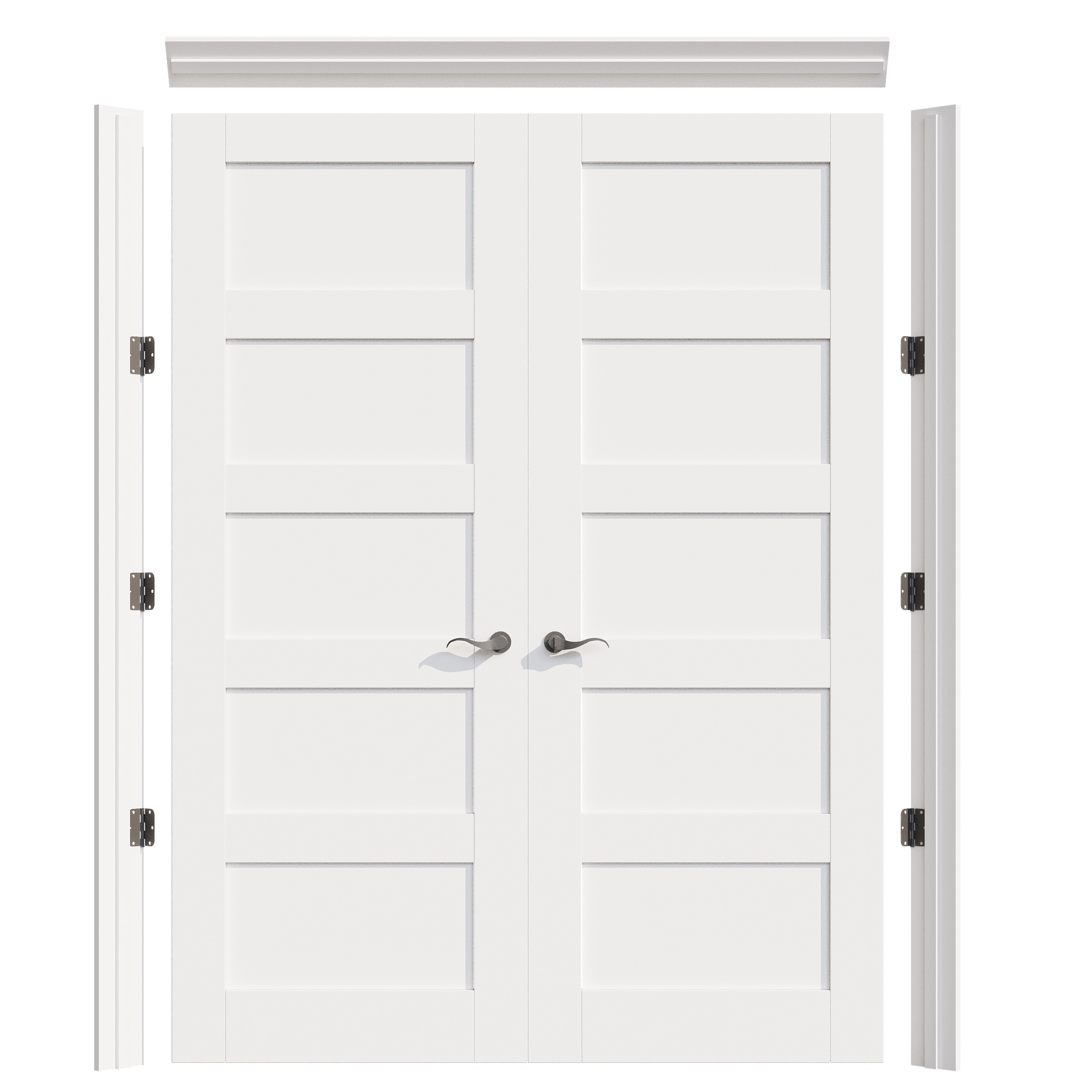 JUJUBON IN-P-FPR-FR-WGXB-60 Including Quick Assembly Jamb Kit 60-in x 80-in White MDF Interior French Door (Hardware Included)