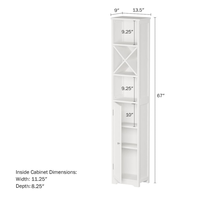 Hastings Home Linen Cabinets 13 5 In W X 67 H 9 D White With Silver Hardware Freestanding Cabinet The Department At Com - Bathroom Linen Cabinet Dimensions