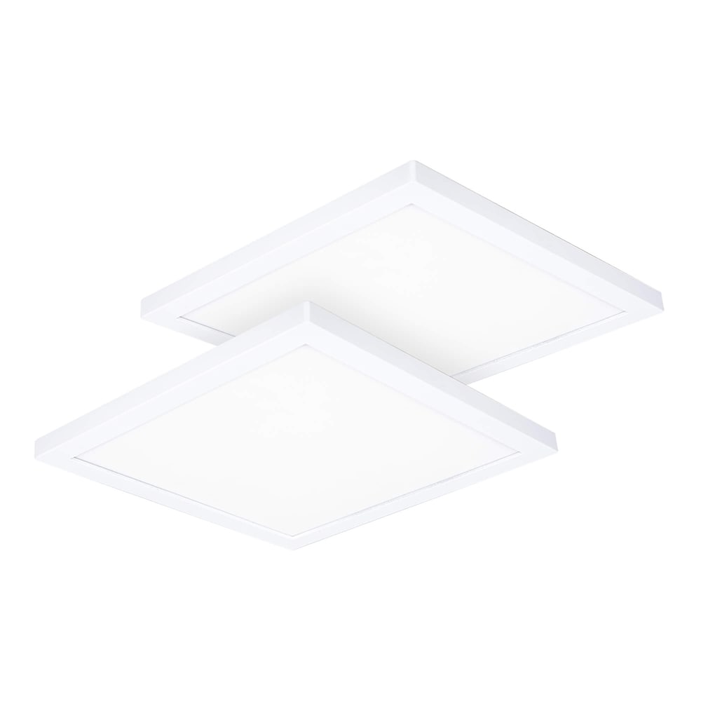 KODA LM030366-1 2 -Light 12-in White Integrated LED Flush Mount Light ENERGY STAR Certified 2 -Pack