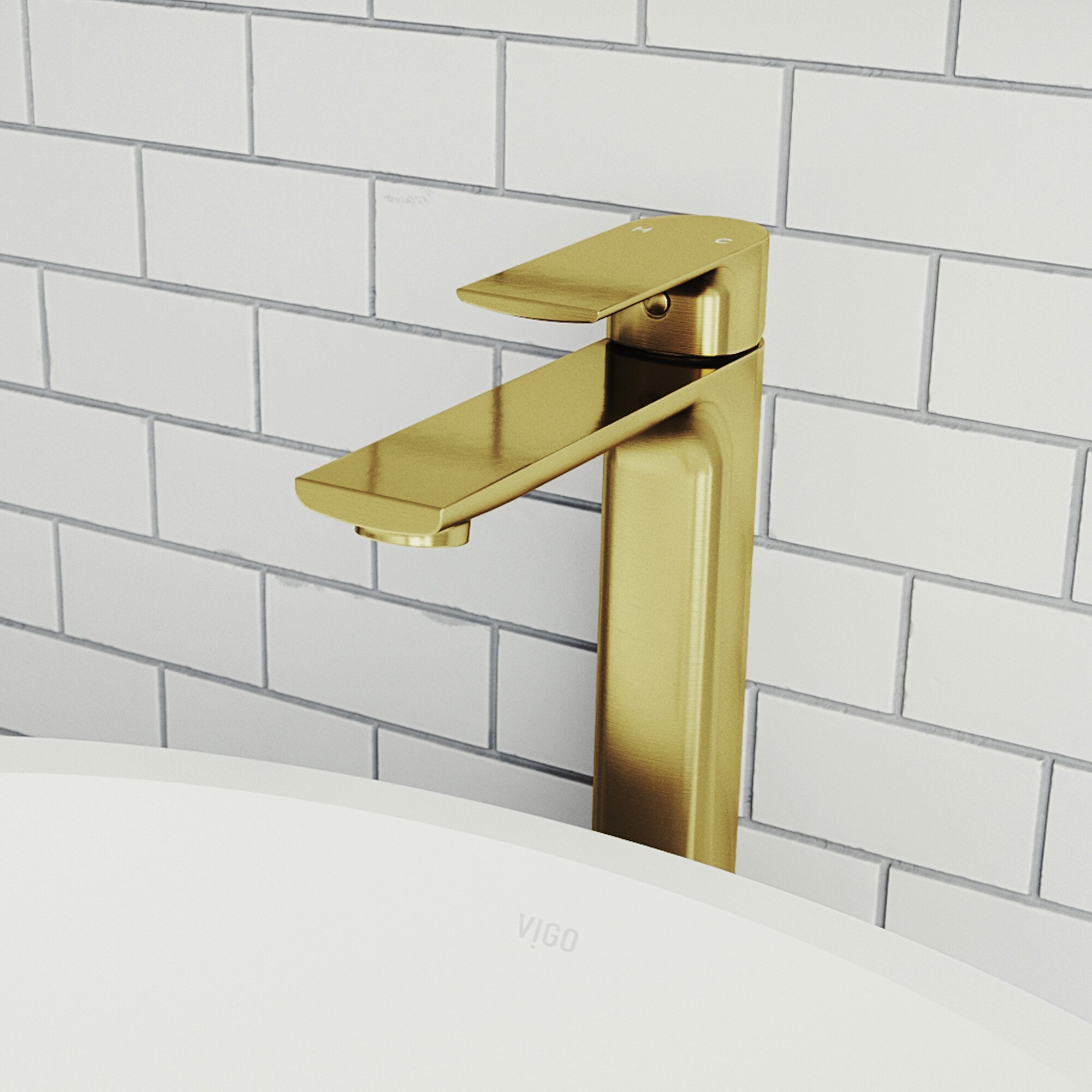 Matte Gold Single Handle Vessel Sink Bathroom Faucet