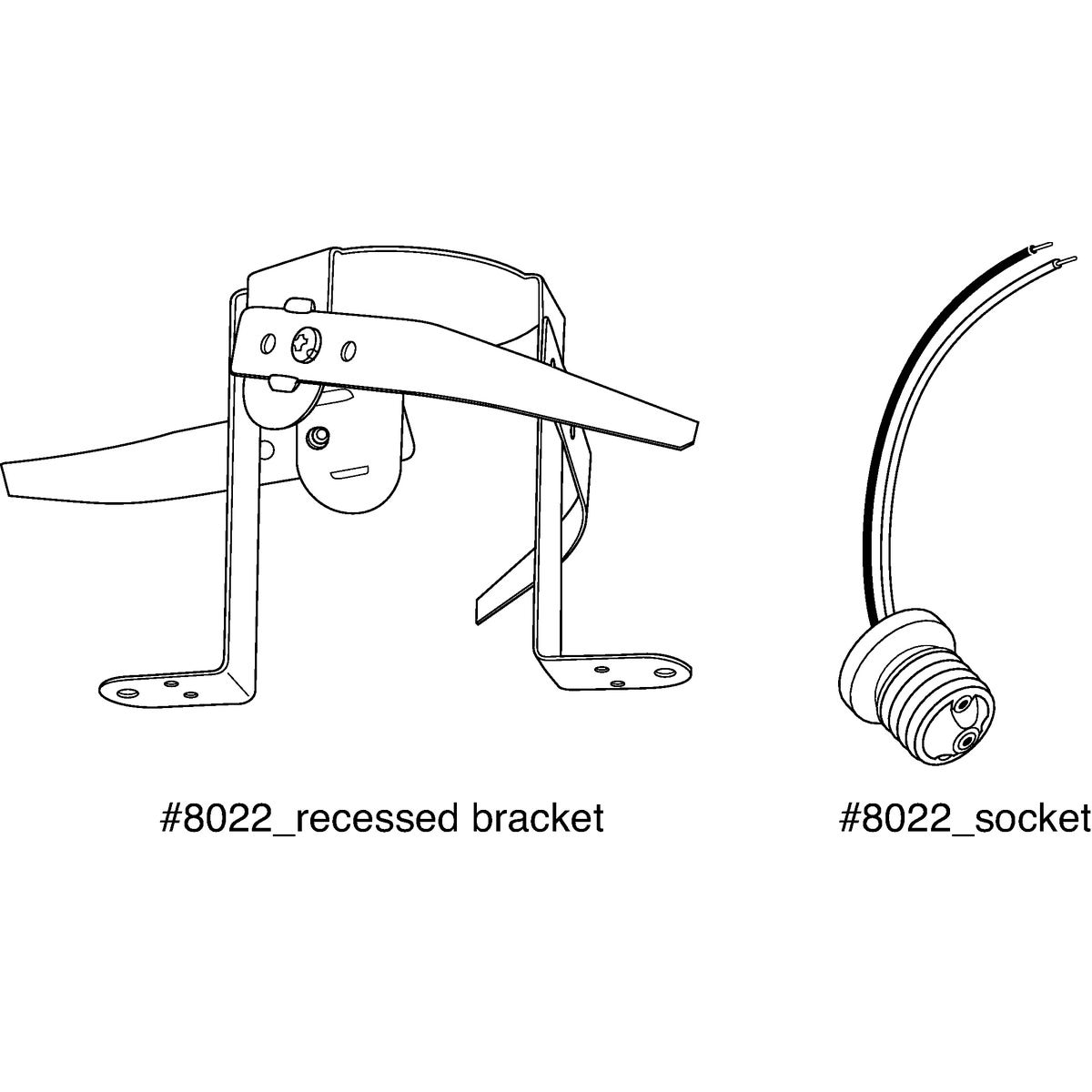 Unfinished Metal Recessed Hardware Kit for LED Surface Mount