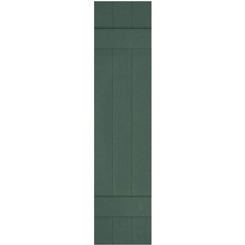 Ekena Millwork LJ4C14X04500FG Lifetime TailorMade Four Board Joined 14-in W x 45-in H Forest Green Farmhouse Exterior Shutters (2-Pack)
