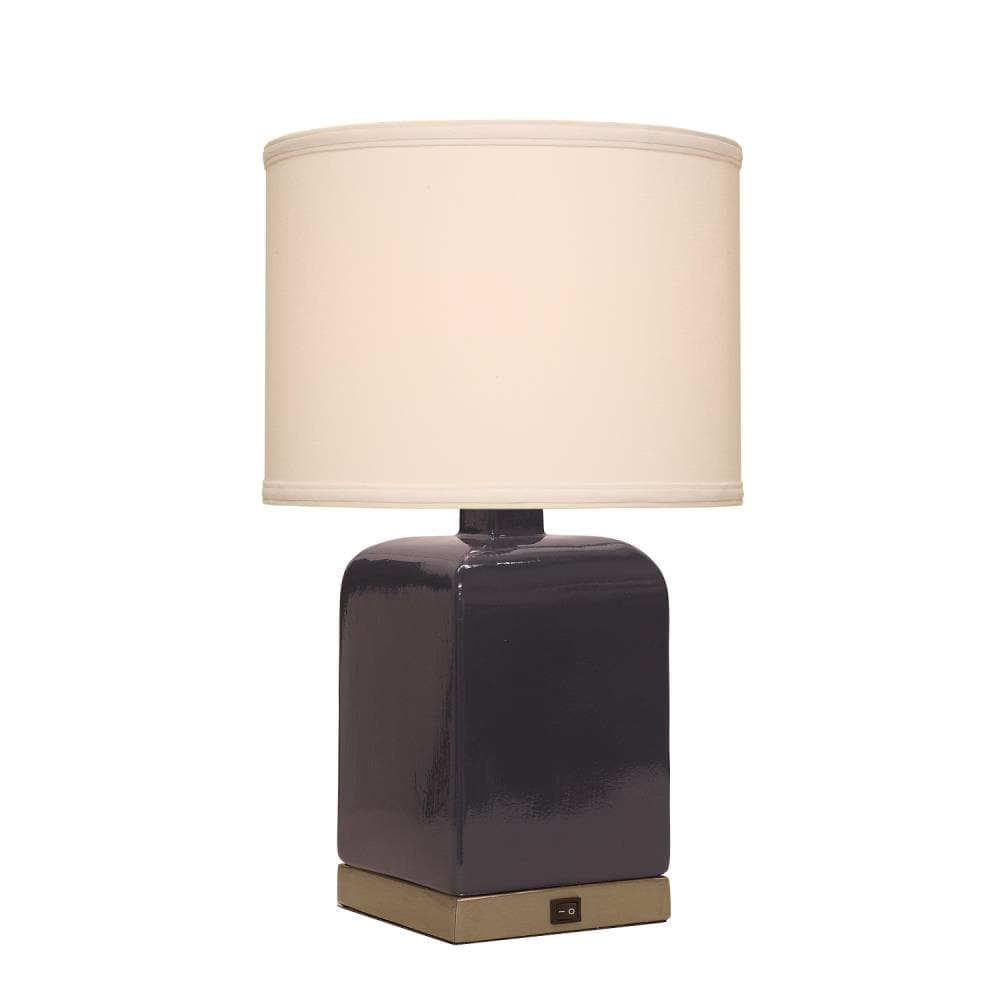  20T229DB 24-in Dark Blue LED On/Off switch Table Lamp with Fabric Shade