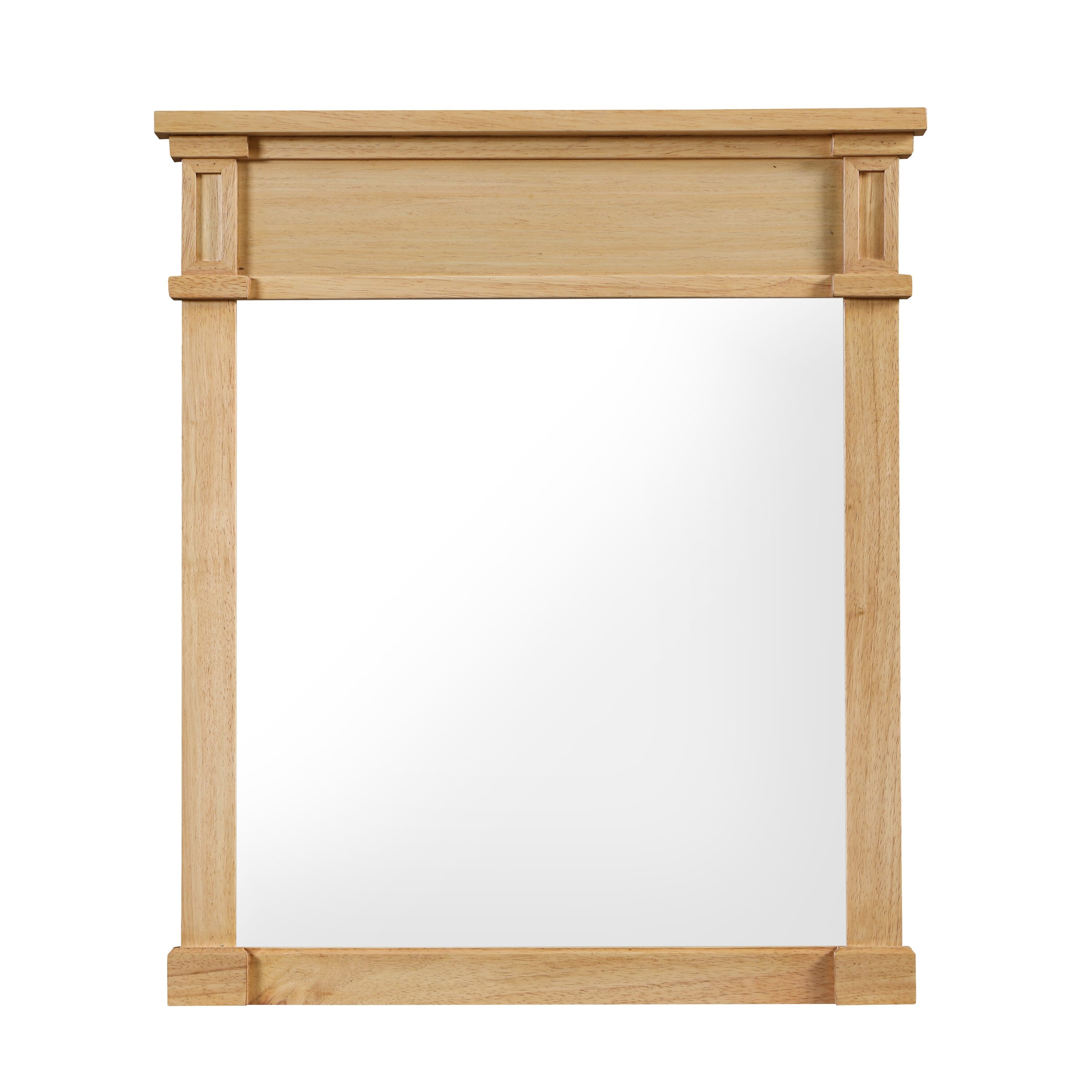 TJAmerican TJ02-28M2630BE Diana 26-in x 30-in Framed Rectangle Bathroom Vanity Mirror ( Natural Wood )
