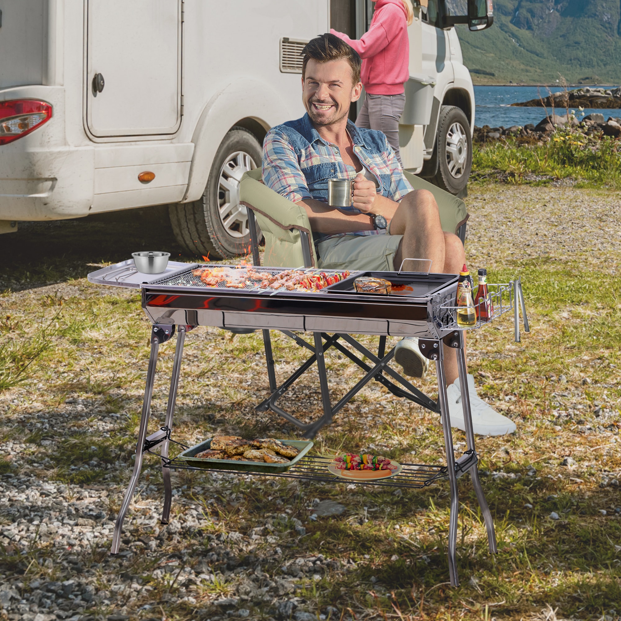 Outsunny 846-028 Charcoal-Grills - View #8