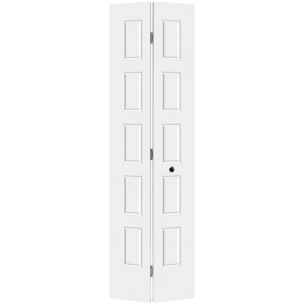 Masonite 1443841 Riverside 24-in x 80-in Primed 5-panel Smooth Hollow core Primed Molded composite Closet Bifold Door ( Hardware Included )