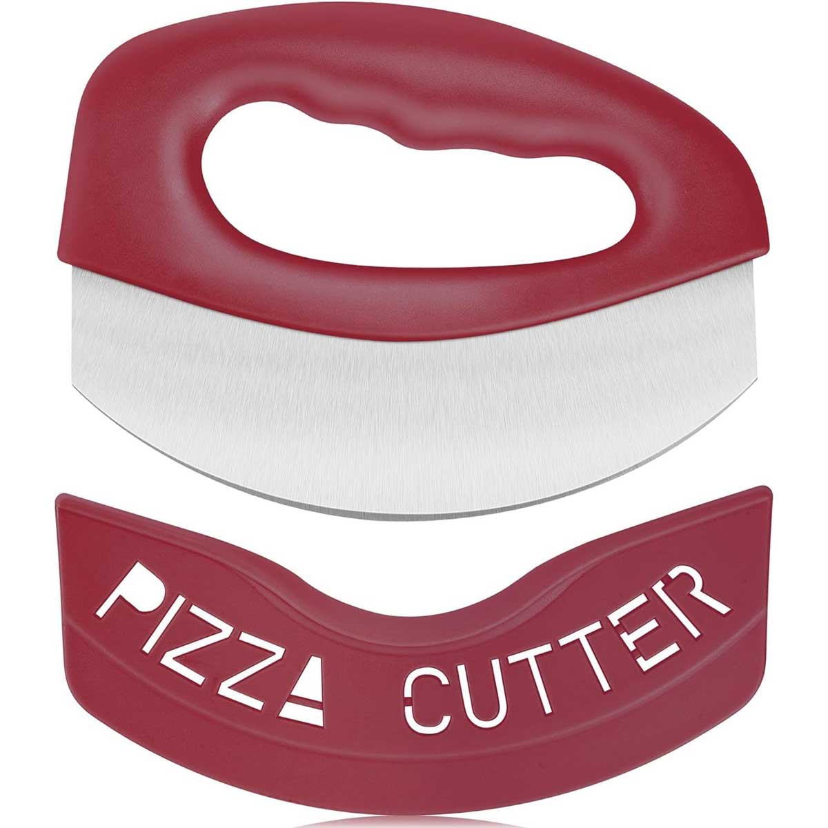 Aoibox Heavy Duty Stainless Steel Pizza Cutter Rocker 1 Piece Large Non Slip Handle Super Sharp Blade for Thick Crust Pizza Waffles Pies #LAB1119P15