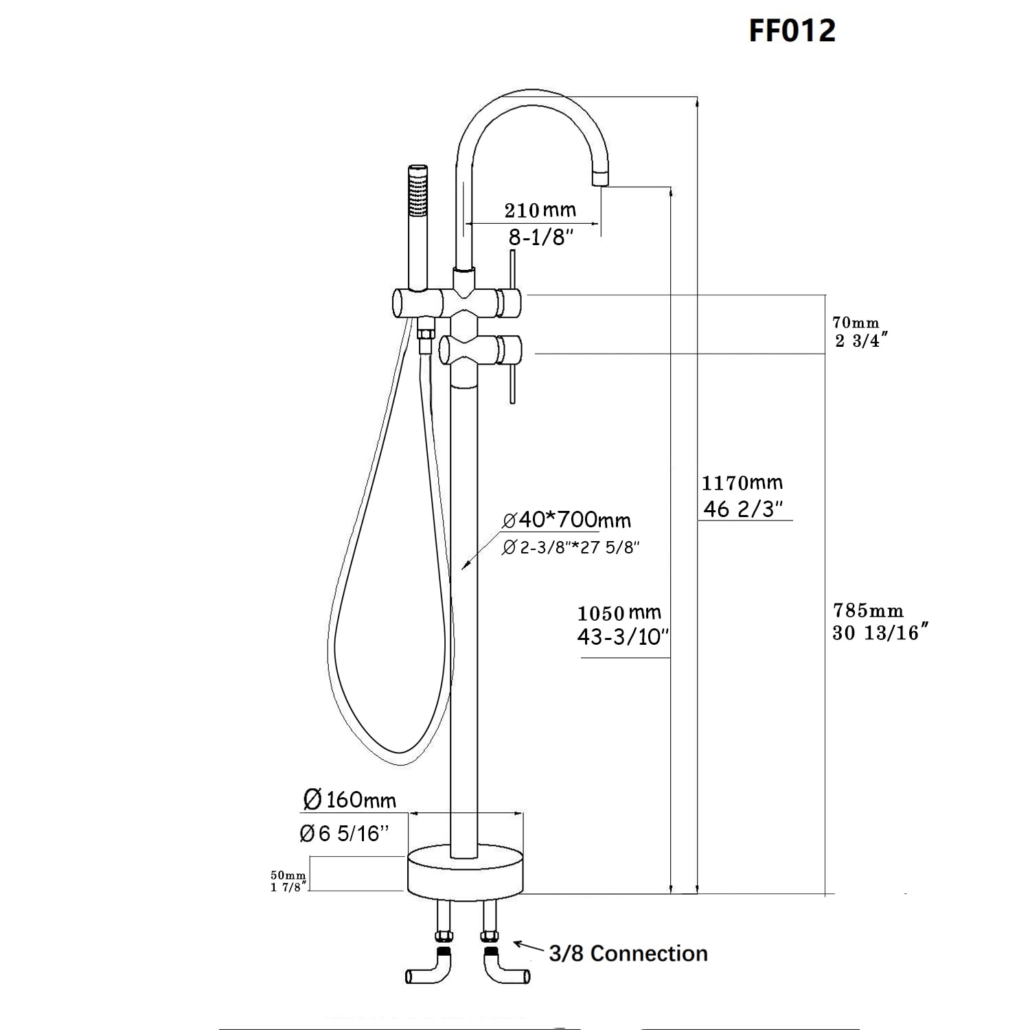 Maincraft HHK212MB Roman-Tub-Faucets - View #7