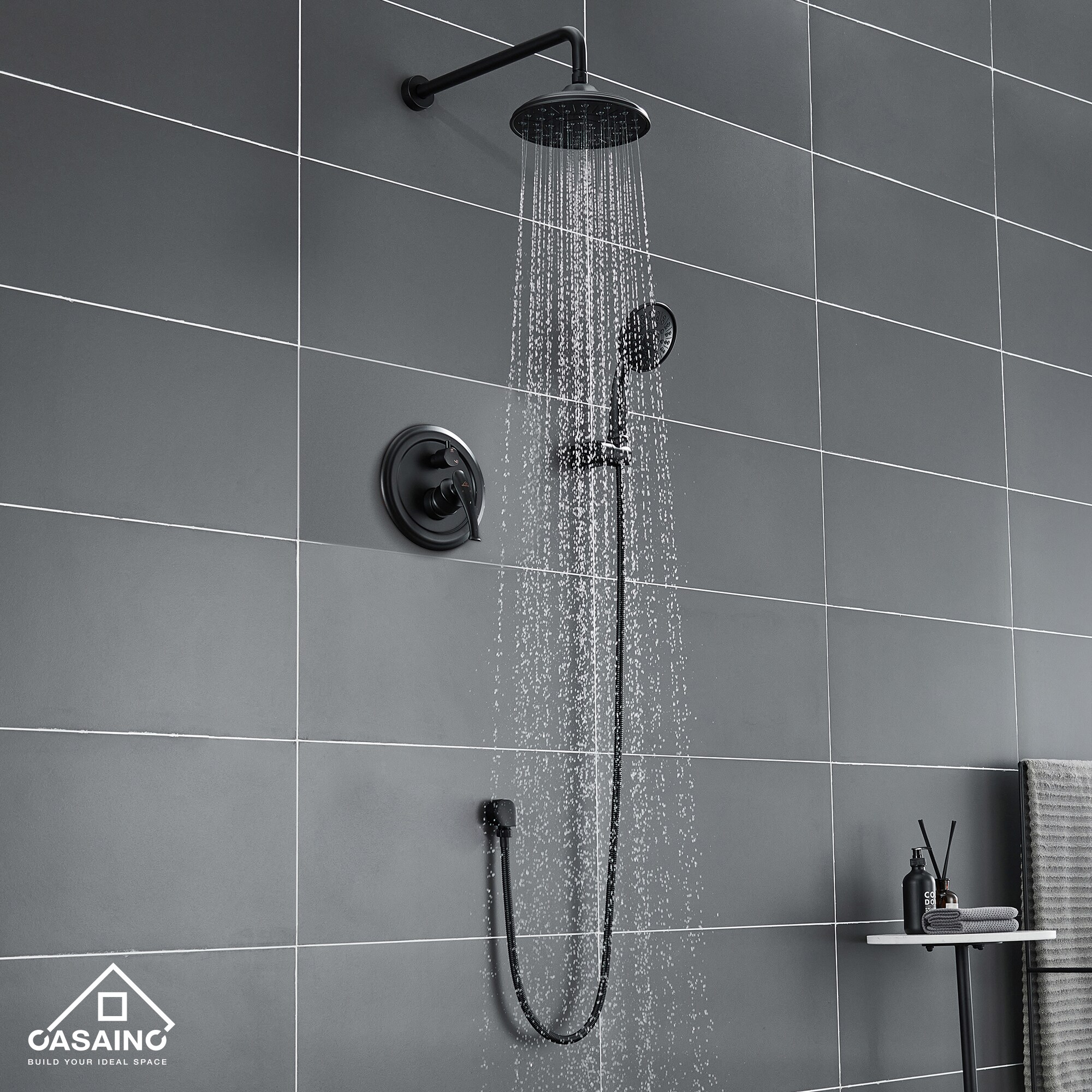 CASAINC HM-B207-SQ-MB Showerhead-Bar-Panels - View #8