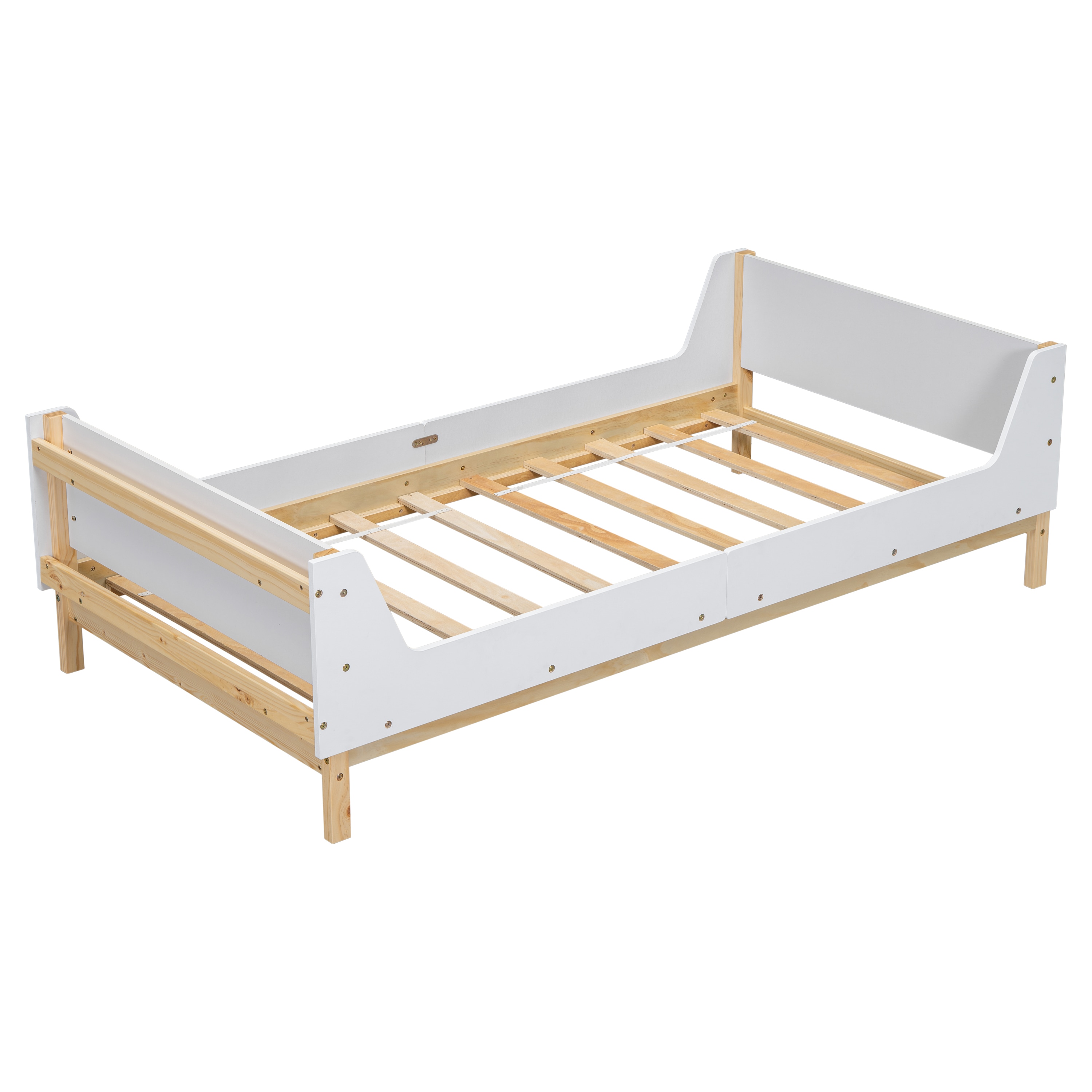 Siavonce XH45248 White Twin Wood Bed frame Bed