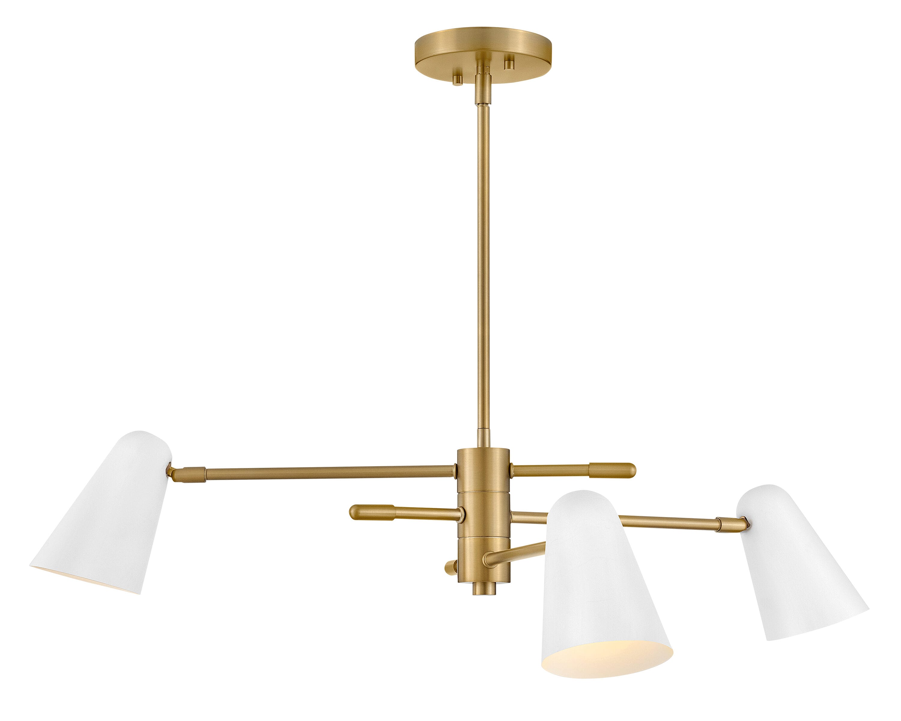 Lark 83543LCB-MW Birdie 3 -Light Satin Brass Modern/contemporary For Use in Bedrooms, Dining Rooms, Foyers, Kitchens, Living Rooms Chandelier