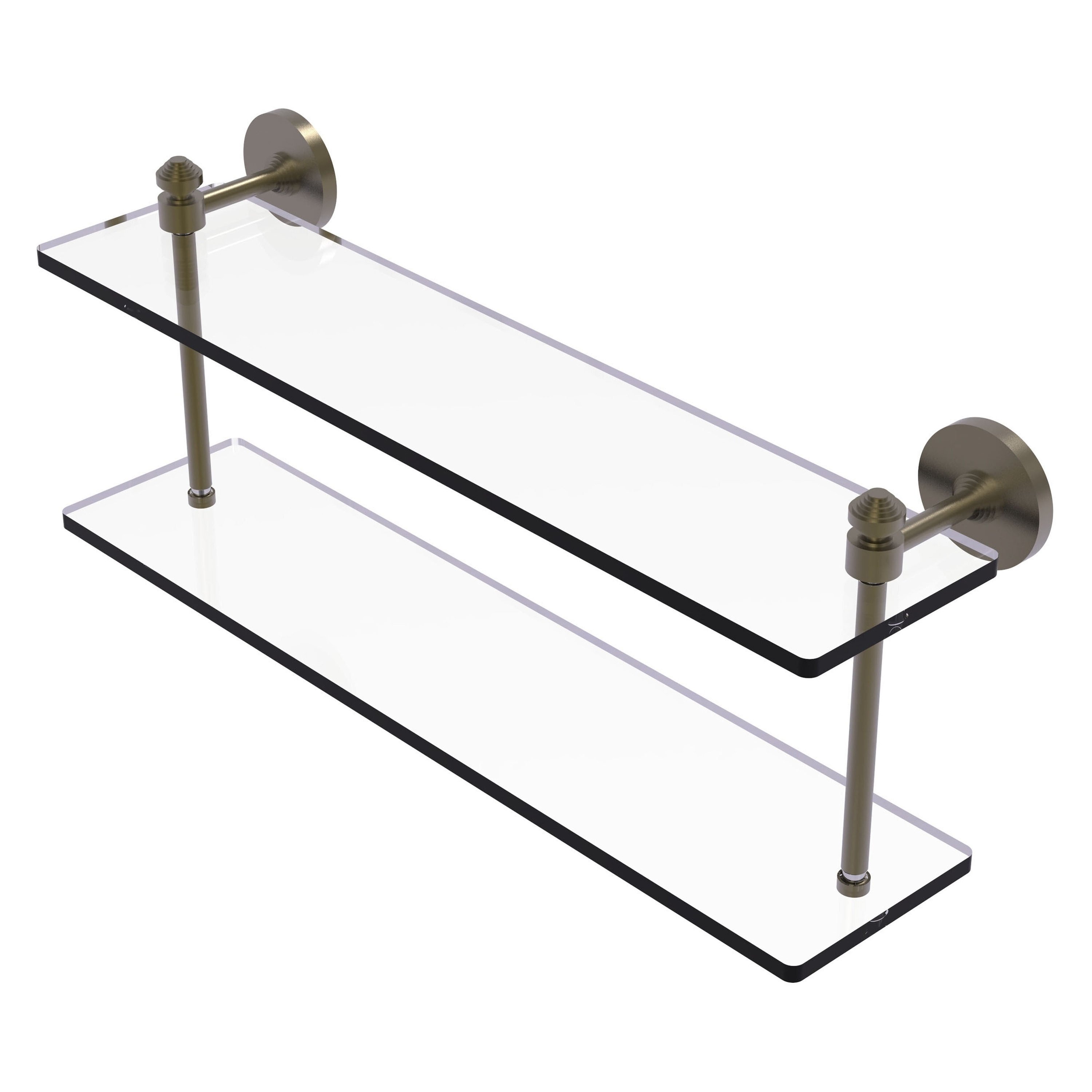 Allied Brass SB-2/22-ABR Southbeach Antique Brass 2 -Tier Wall mount Bathroom Shelf ( 22-in x 8-in x 5-in )