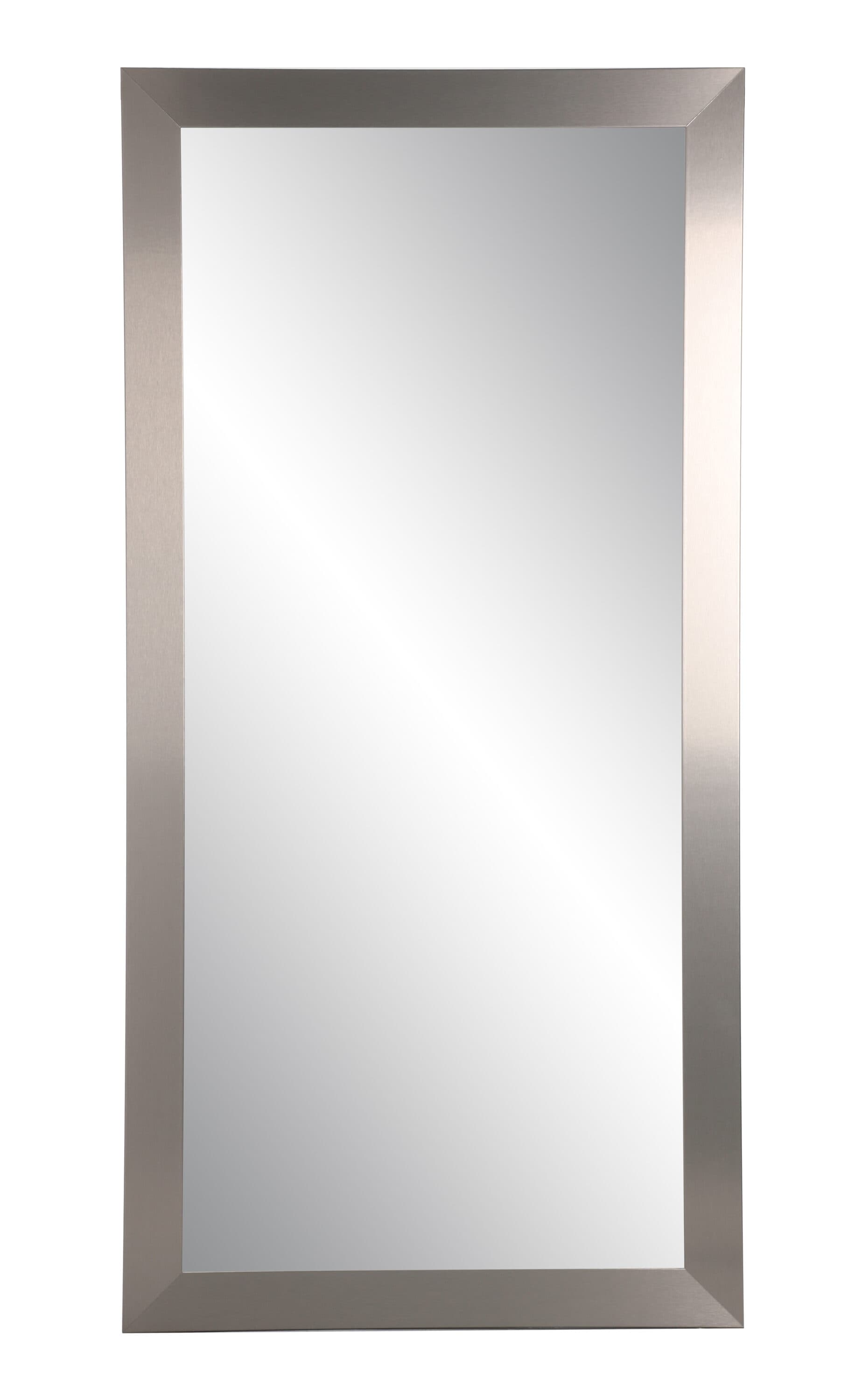 BrandtWorks BM078TS 32-Inches W x 66.0-Inches H Rectangle Nickel/Brushed Framed Full Length Wall Mirror