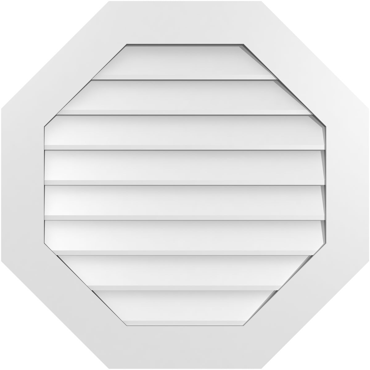 Ekena Millwork GVPOC30X3001SN 30-Inches x 30-Inches Off-white Octagon PVC Gable Louver Vent
